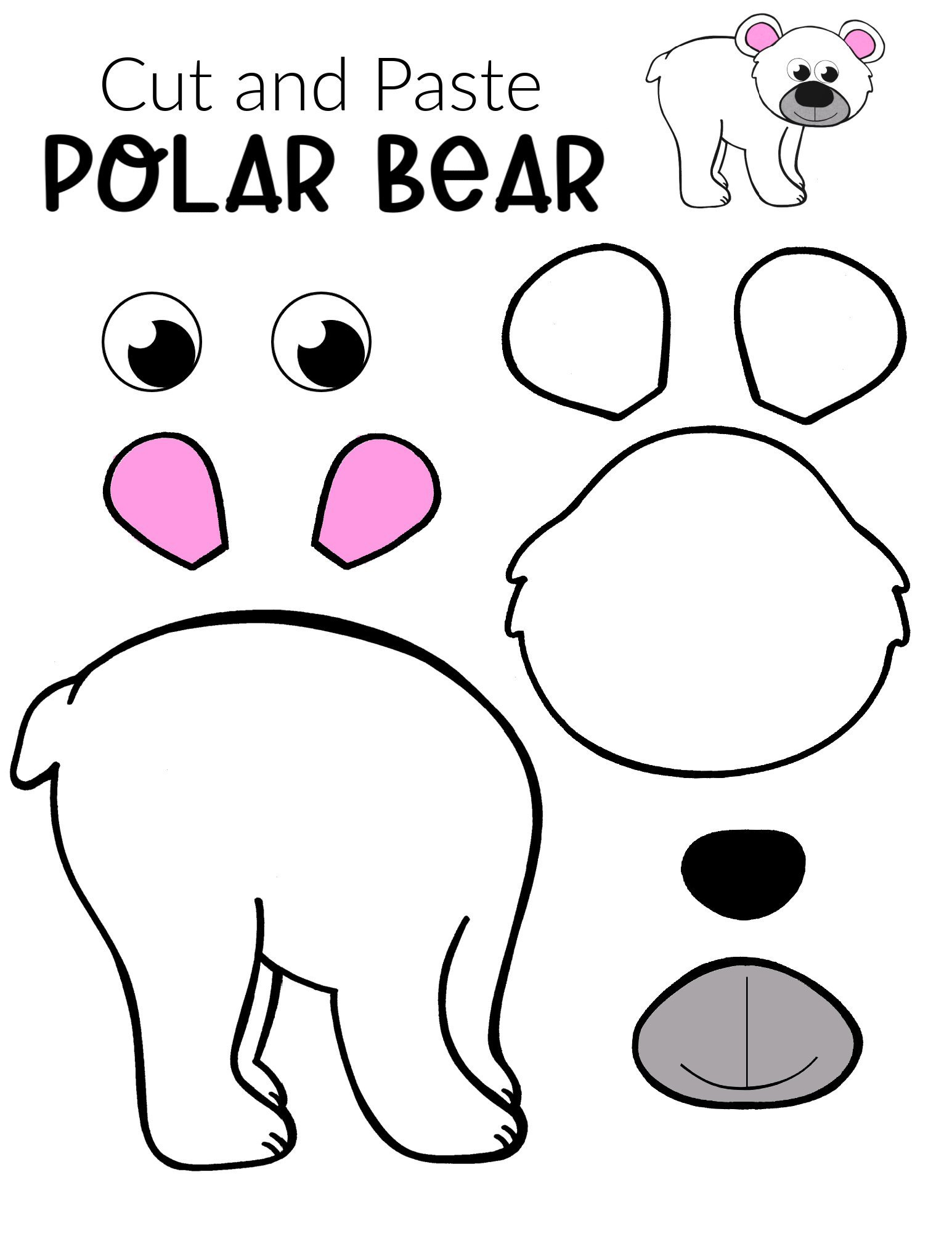 Easy Polar Bear Arctic Animal Craft For Kids - Simple Mom Project regarding Printable Polar Bear Craft Template