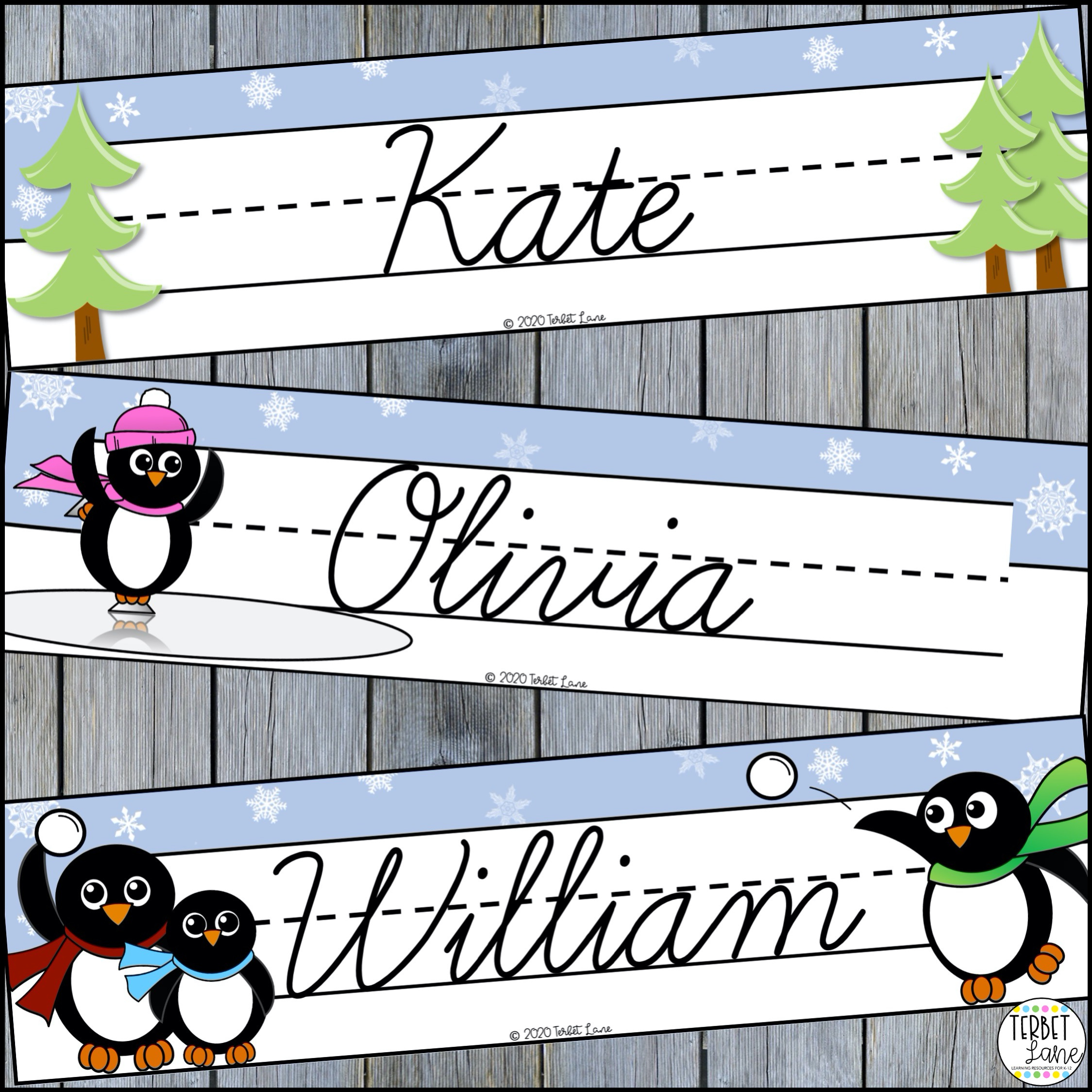 Editable Desk Name Tags | Winter Themed Desk Name Plates - Classful in Free Printable Winter Name Tags