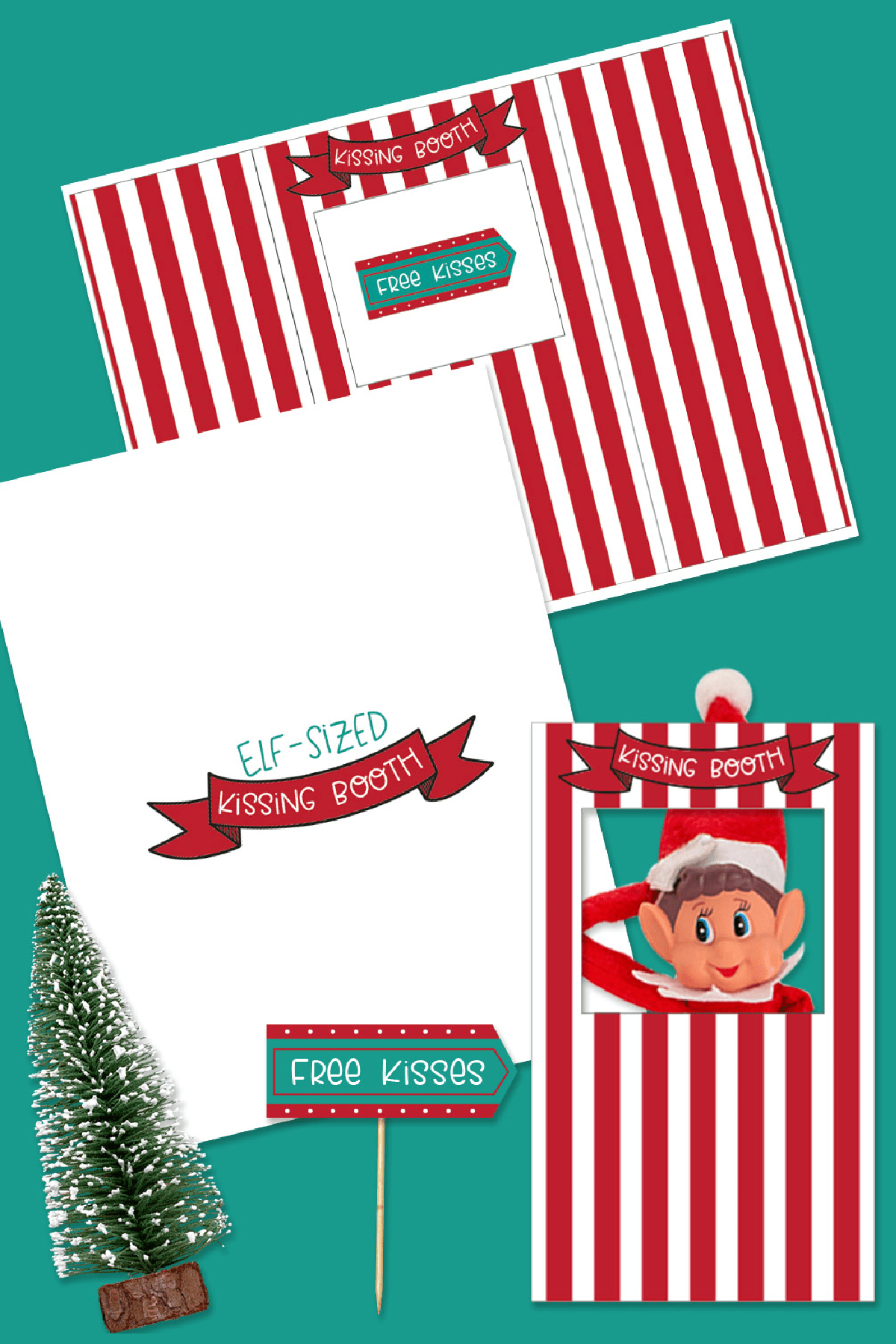 Elf On The Shelf Kissing Booth (Free Printable) - Fun Money Mom pertaining to Elf Kissing Booth Free Printable