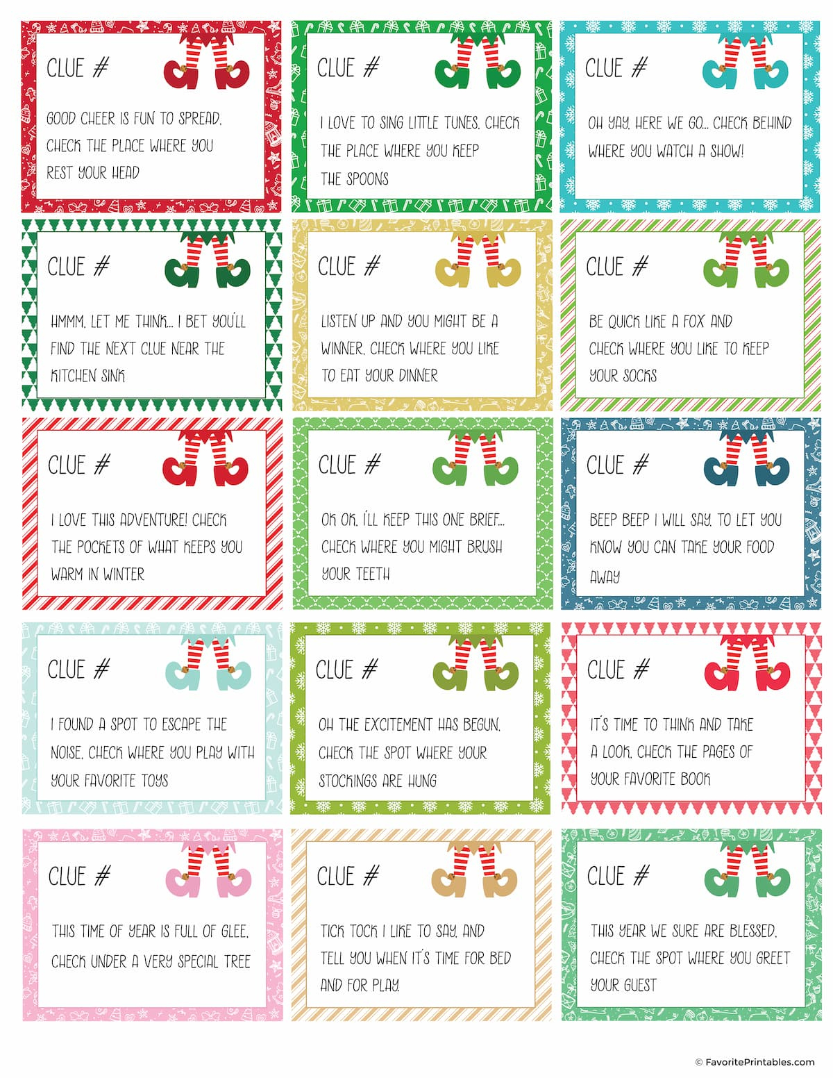 Elf On The Shelf Scavenger Hunt, Free Printable Game! - Favorite pertaining to Free Printable Hidden Elf On The Shelf Scavenger Hunt Clues