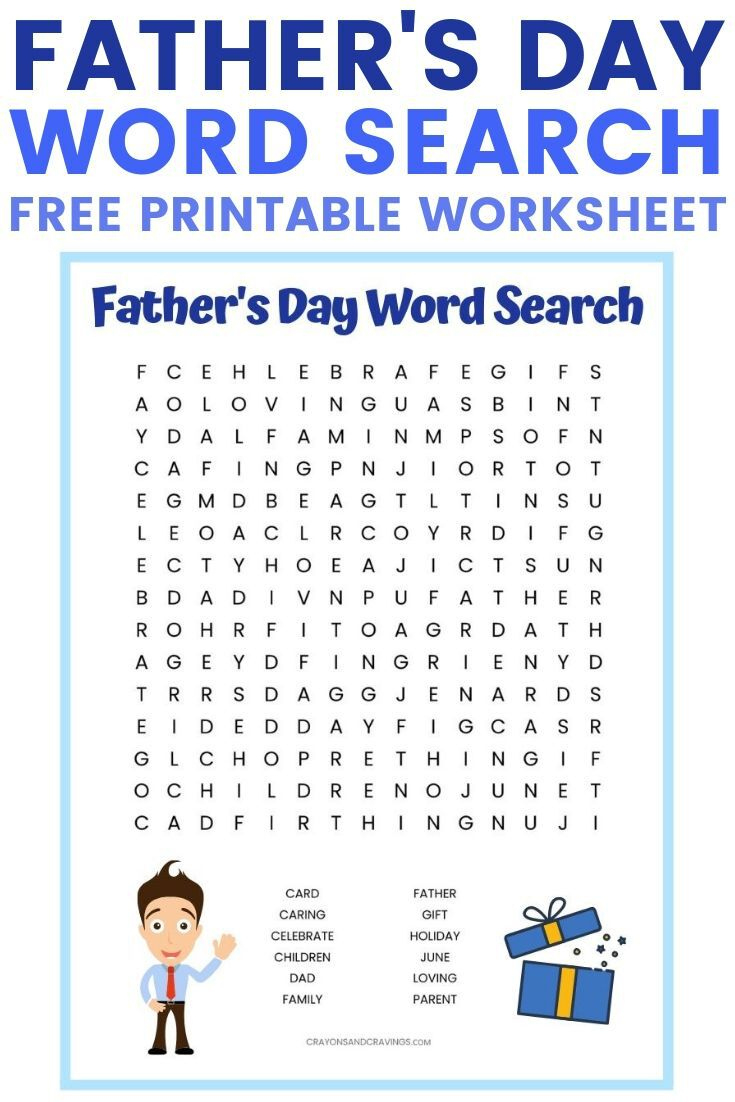 Father&#039;S Day Word Search Free Printable For Kids with regard to Printable Father&amp;#039;s Day Activities