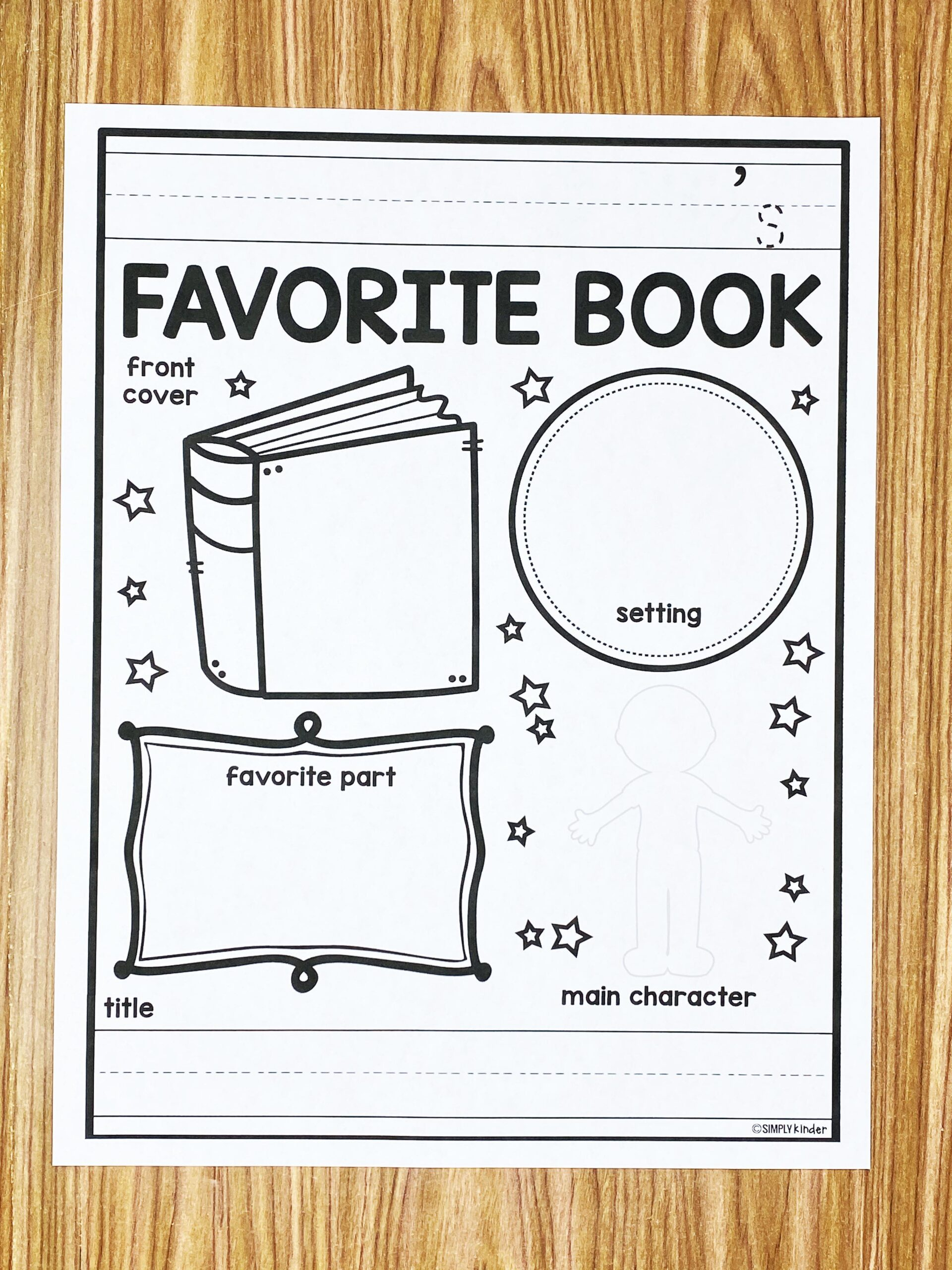 Favorite Book Free Printable - Simply Kinder intended for Printable Reading Books For Pre K