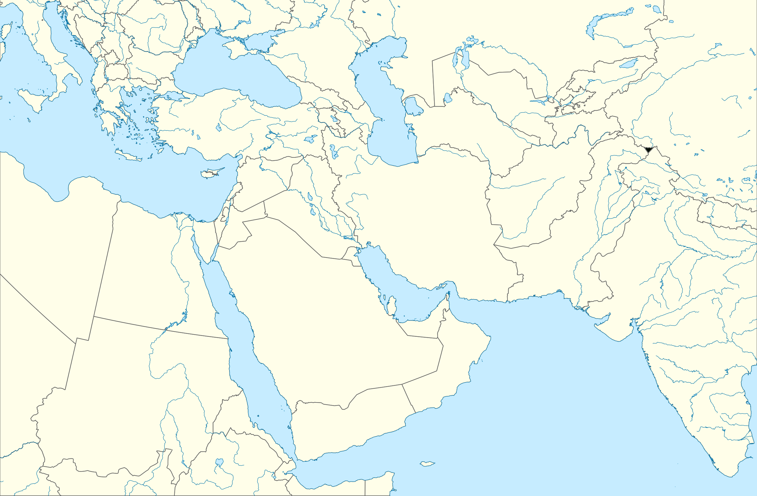 File:outline Map Of Middle East.svg - Wikimedia Commons with Printable Map of Middle East