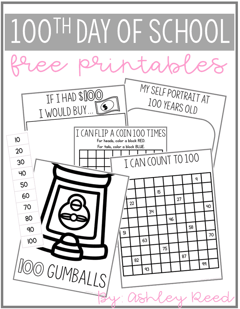 Five 100Th Day Of School Activities You Can Download For Free throughout Free 100Th Day Of School Printables