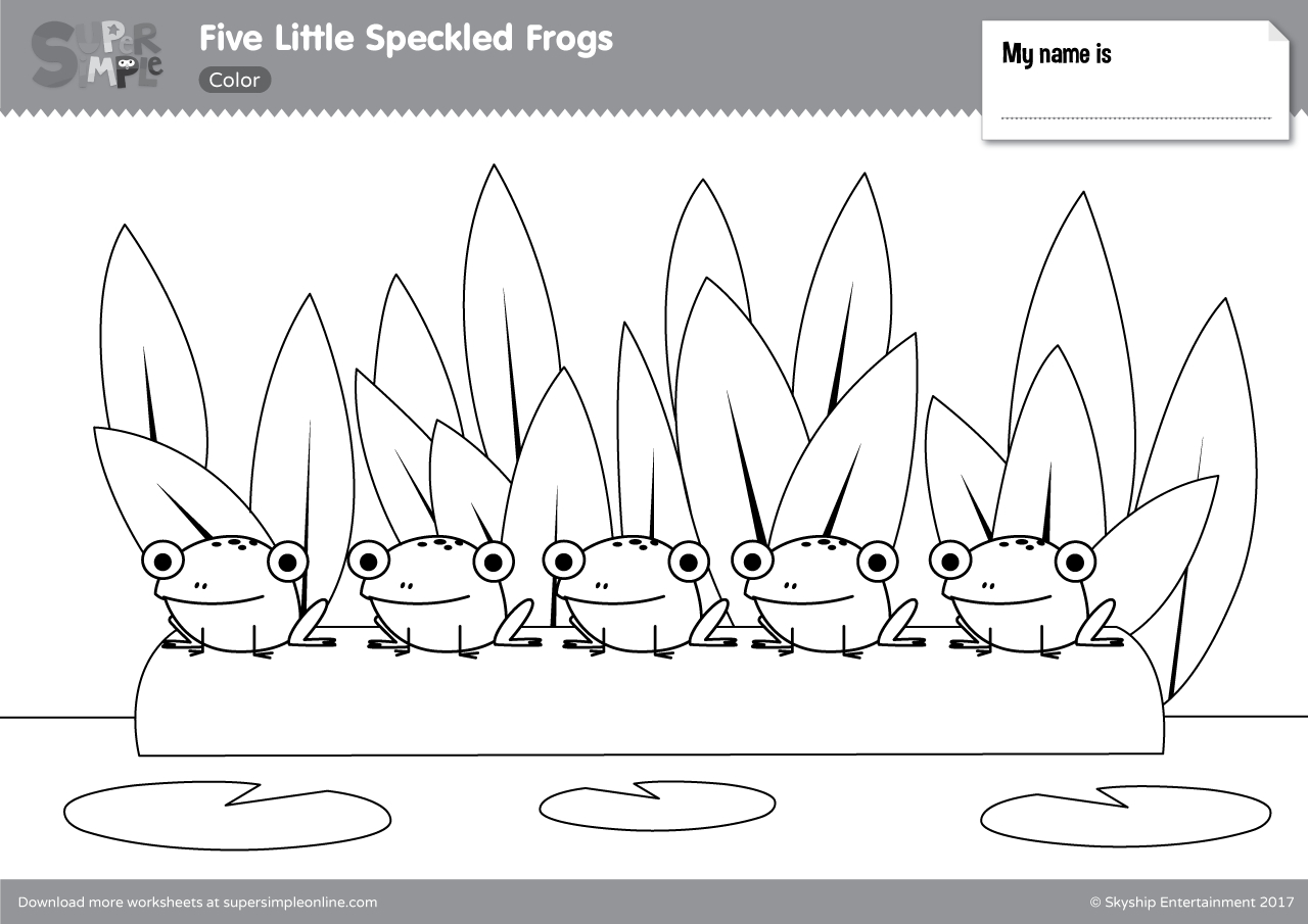 Five Little Speckled Frogs - Super Simple inside 5 Little Speckled Frogs Printable
