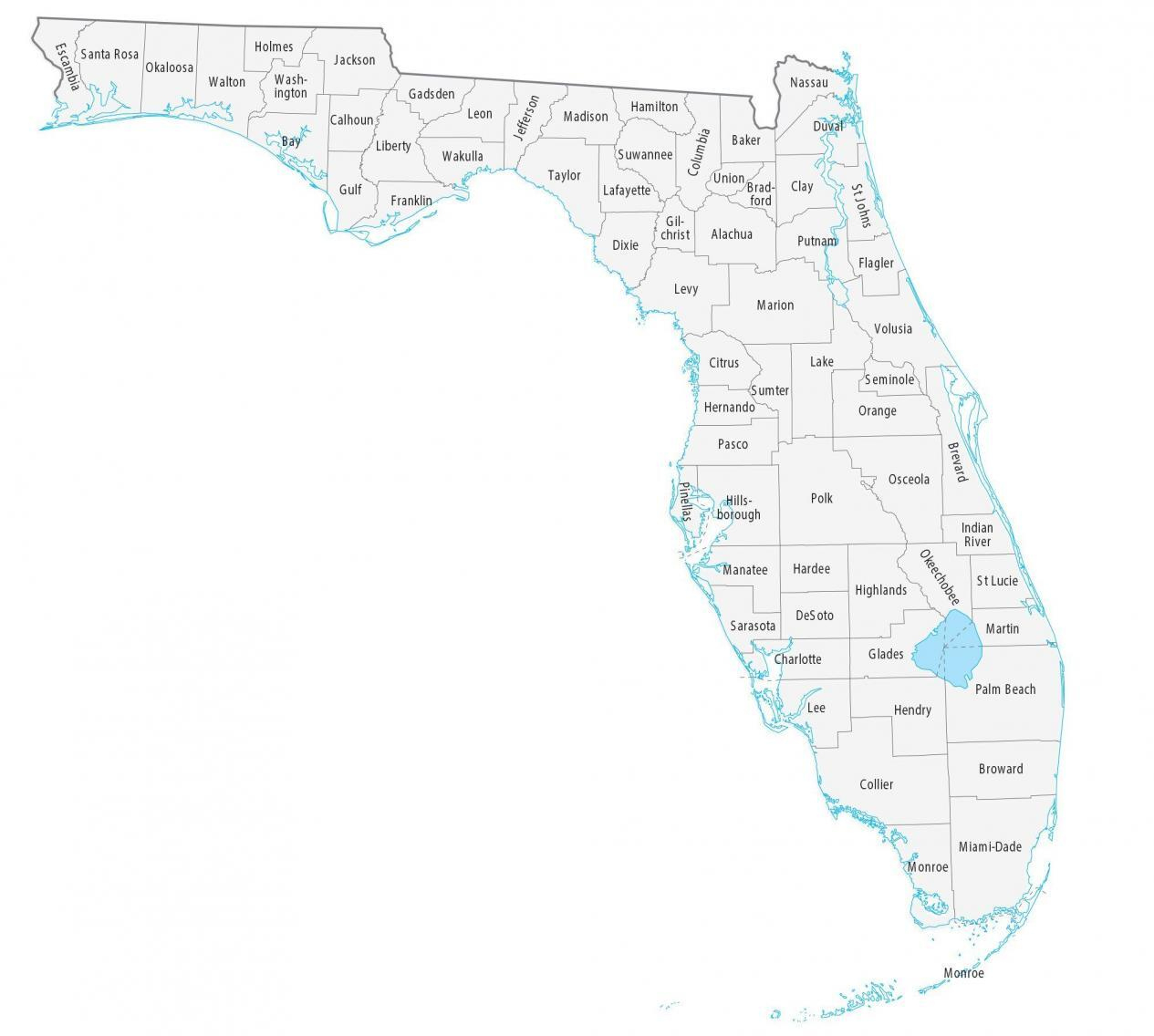Florida County Map - Gis Geography with regard to Map Of Counties In Florida Printable