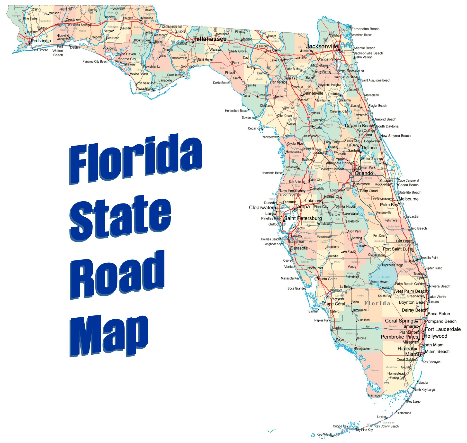 Florida State Map - 10 Free Pdf Printables | Printablee with regard to Printable Map Of Florida With Cities