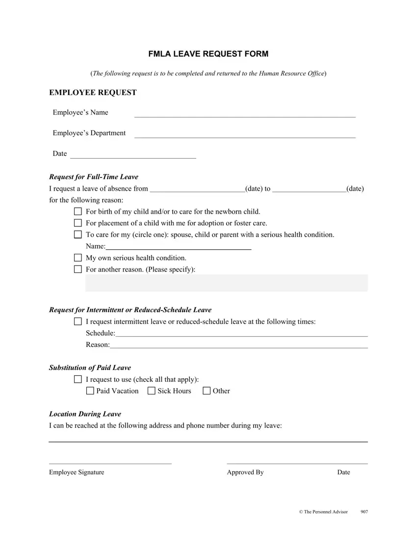 Fmla Leave Form ≡ Fill Out Printable Pdf Forms Online for Printable Fmla Forms For Family Member