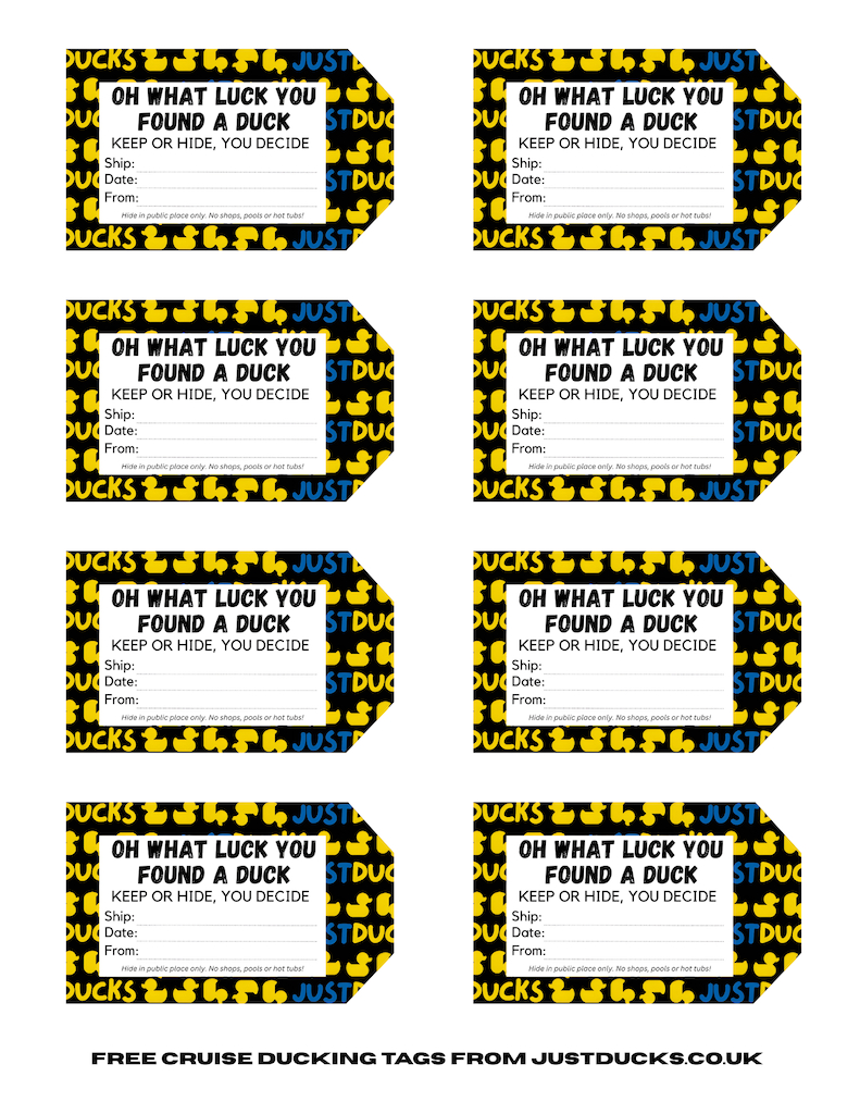 Free Cruise Ship Rubber Duck Tags | Download Printable Pdf in Free Printable Cruise Duck Tags