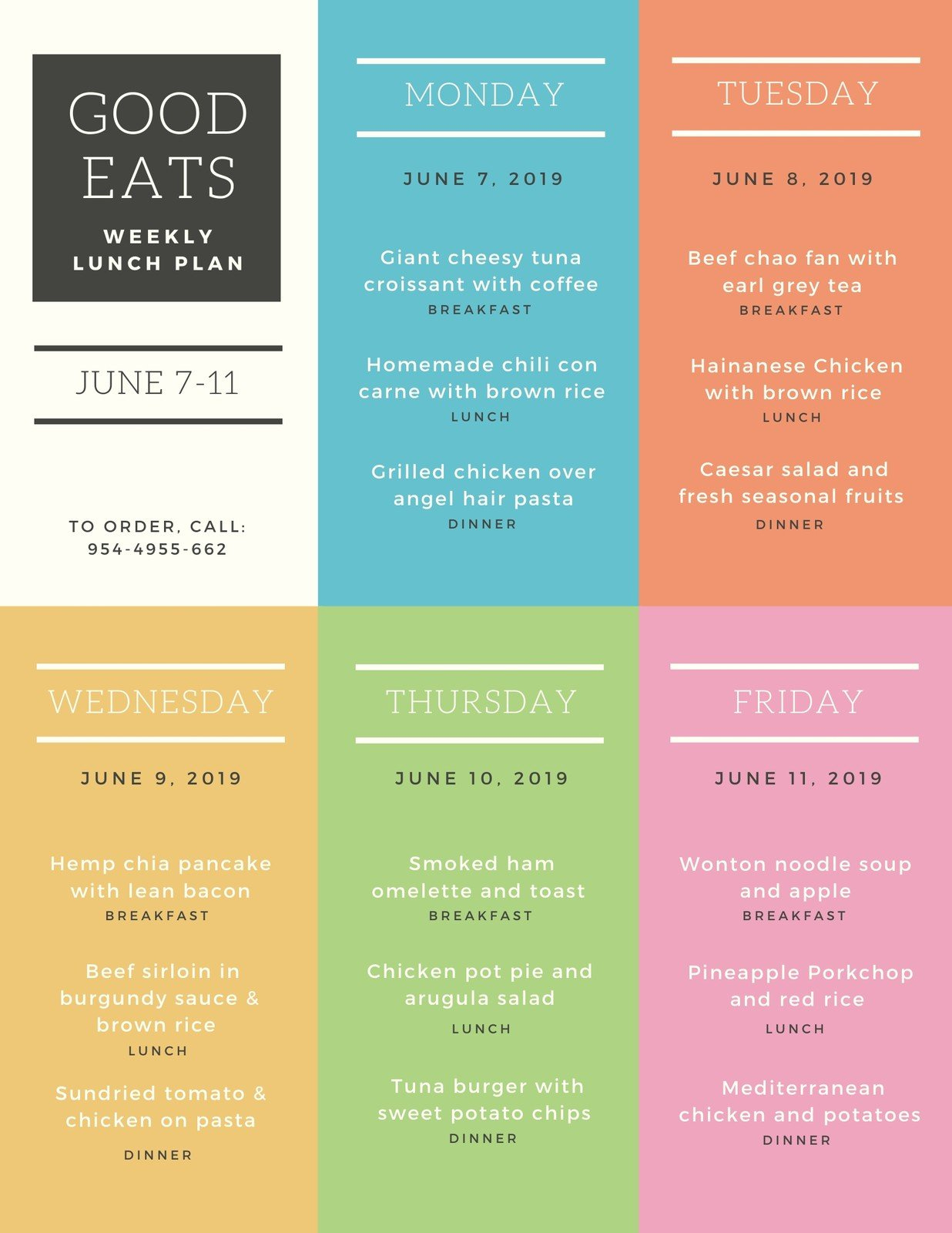 Free, Customizable Meal Planner Menu Templates | Canva for Rice Diet Plan Menu Free Printable