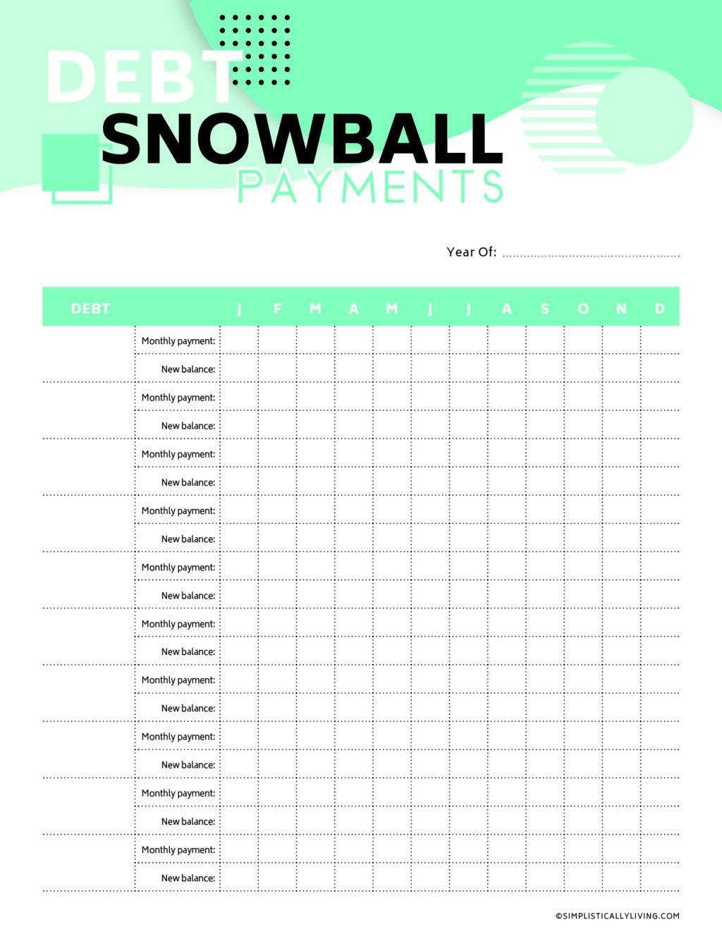 Free Debt Snowball Printable Worksheets – Simplistically Living with Free Printable Debt Payoff Worksheet