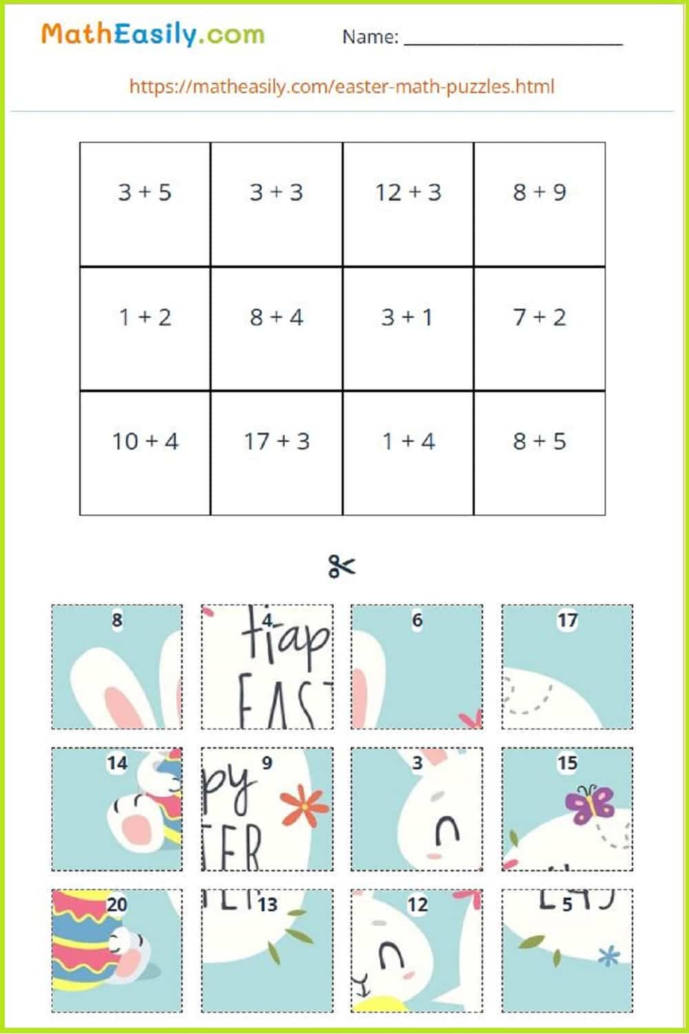 Free Easter Math Puzzles Printable 🐰 with regard to Math Puzzles For Kids Printable