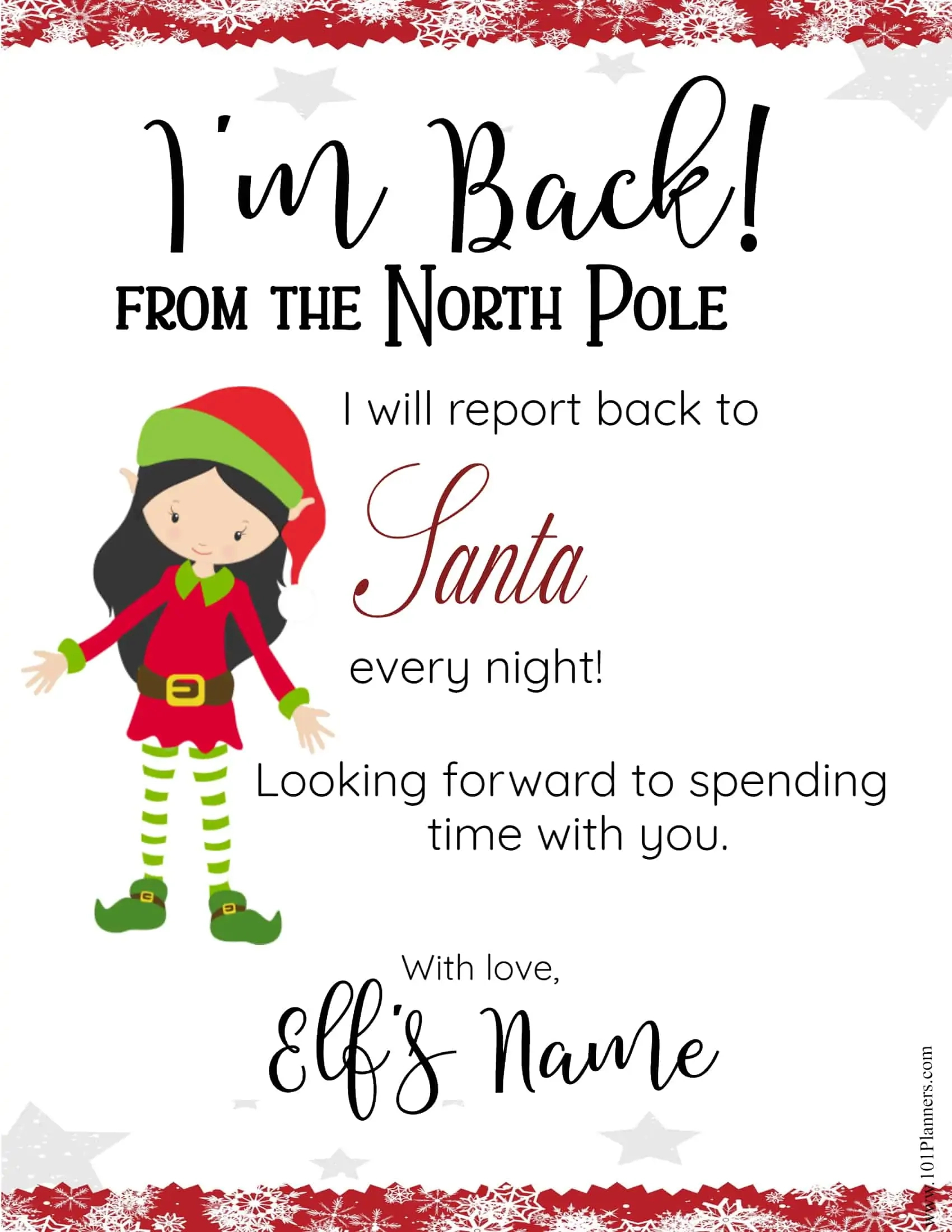Free Editable Elf On The Shelf Letter Template & Elf Notes regarding Elf on the Shelf Return Letter Free Printable