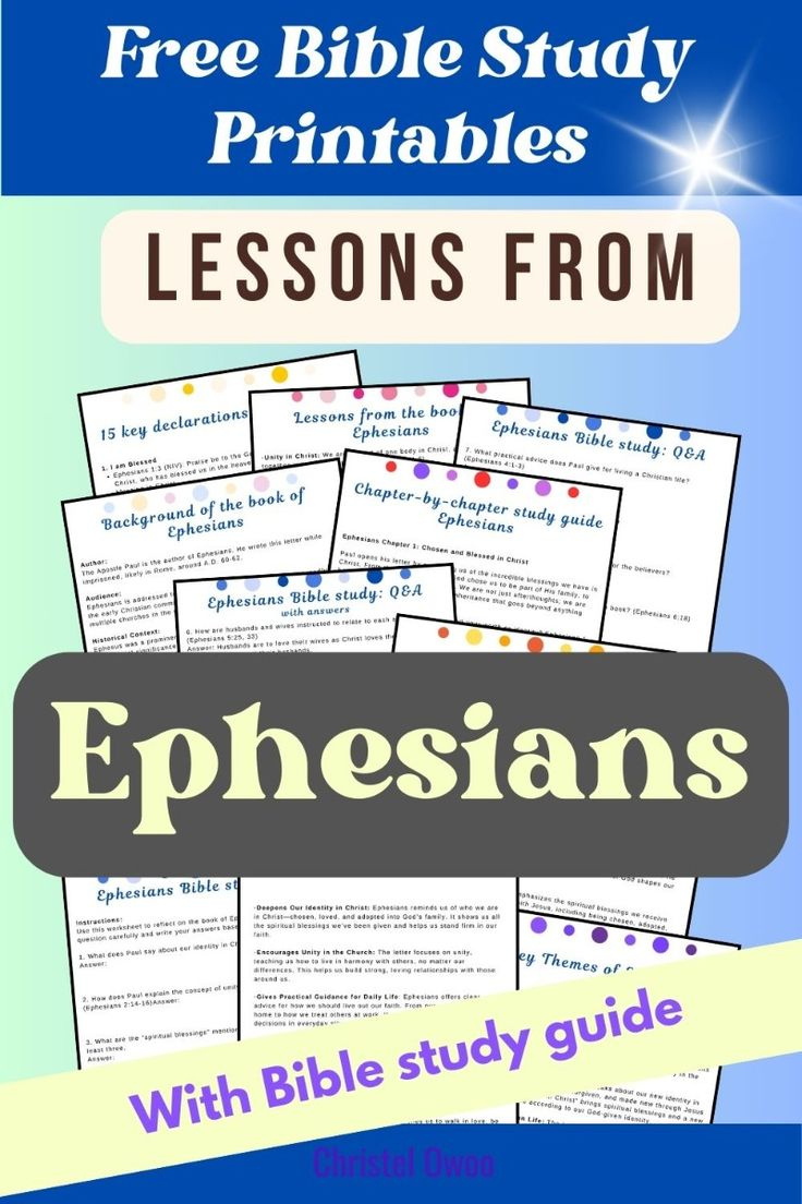 Free Ephesians Bible Study Printables in Free Printable Bible Study on Ephesians