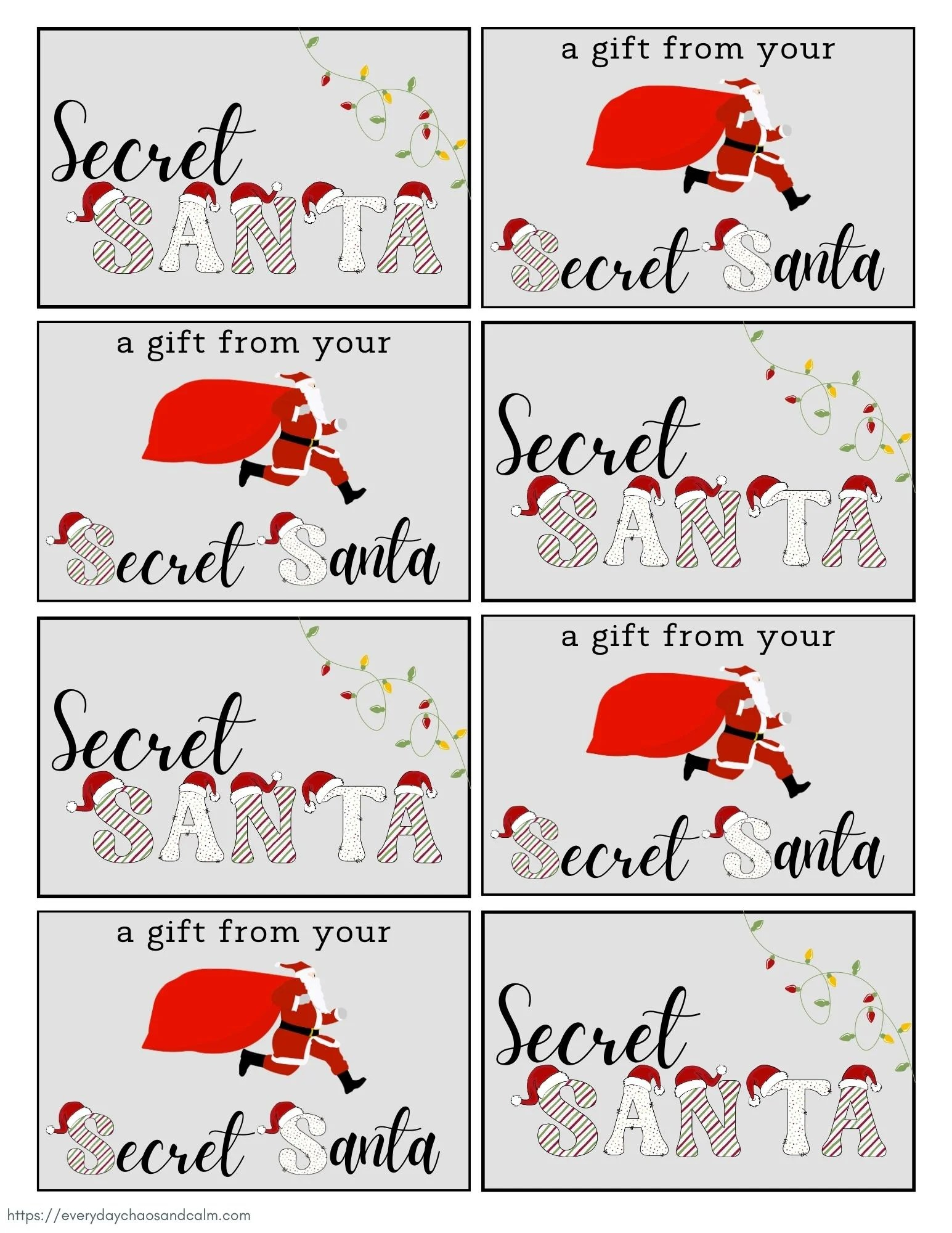 Free Gift Tags From Secret Santa Printable - Printable Party Favors throughout Secret Santa Gift Tags Free Printable