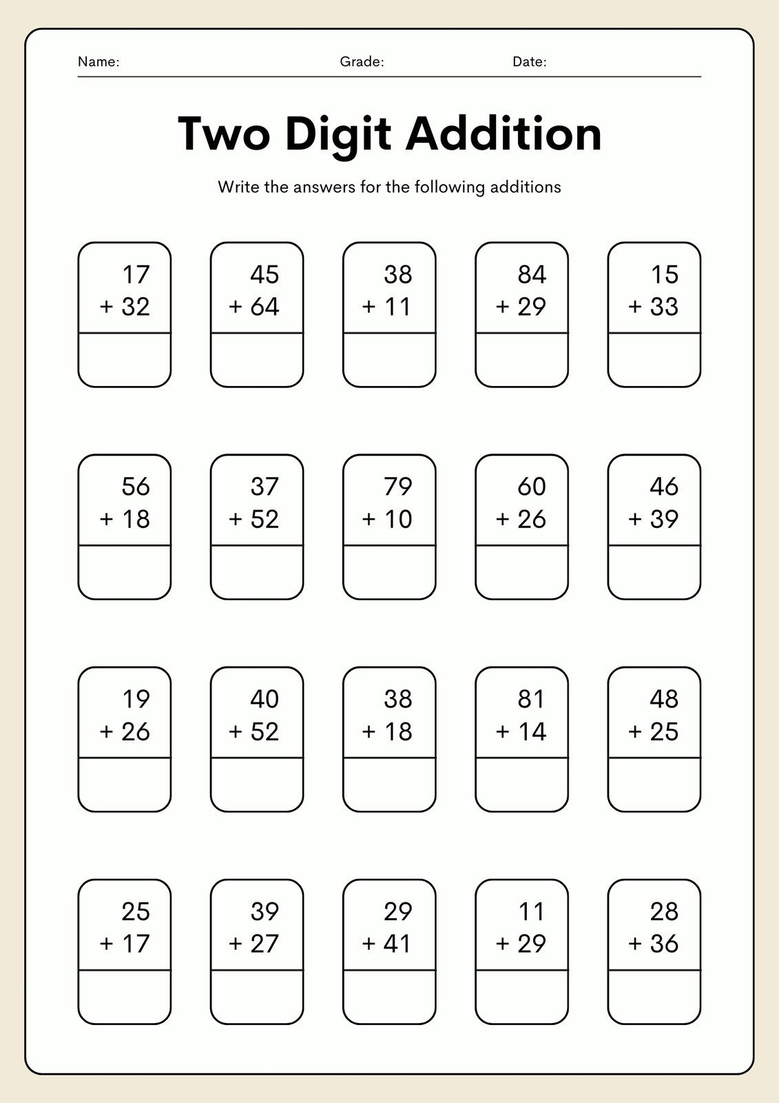 Free Printable 2Nd Grade Math Worksheets | Canva with regard to Free Printable 2nd Grade Worksheets