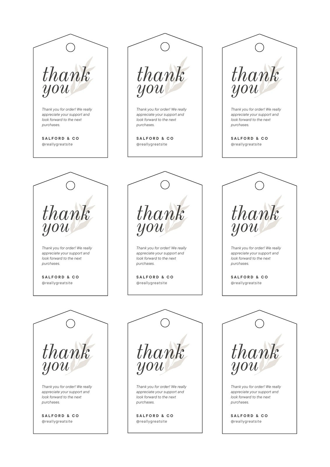 Free, Printable And Customizable Gift Tag Templates | Canva throughout Thank You Free Printable Tags