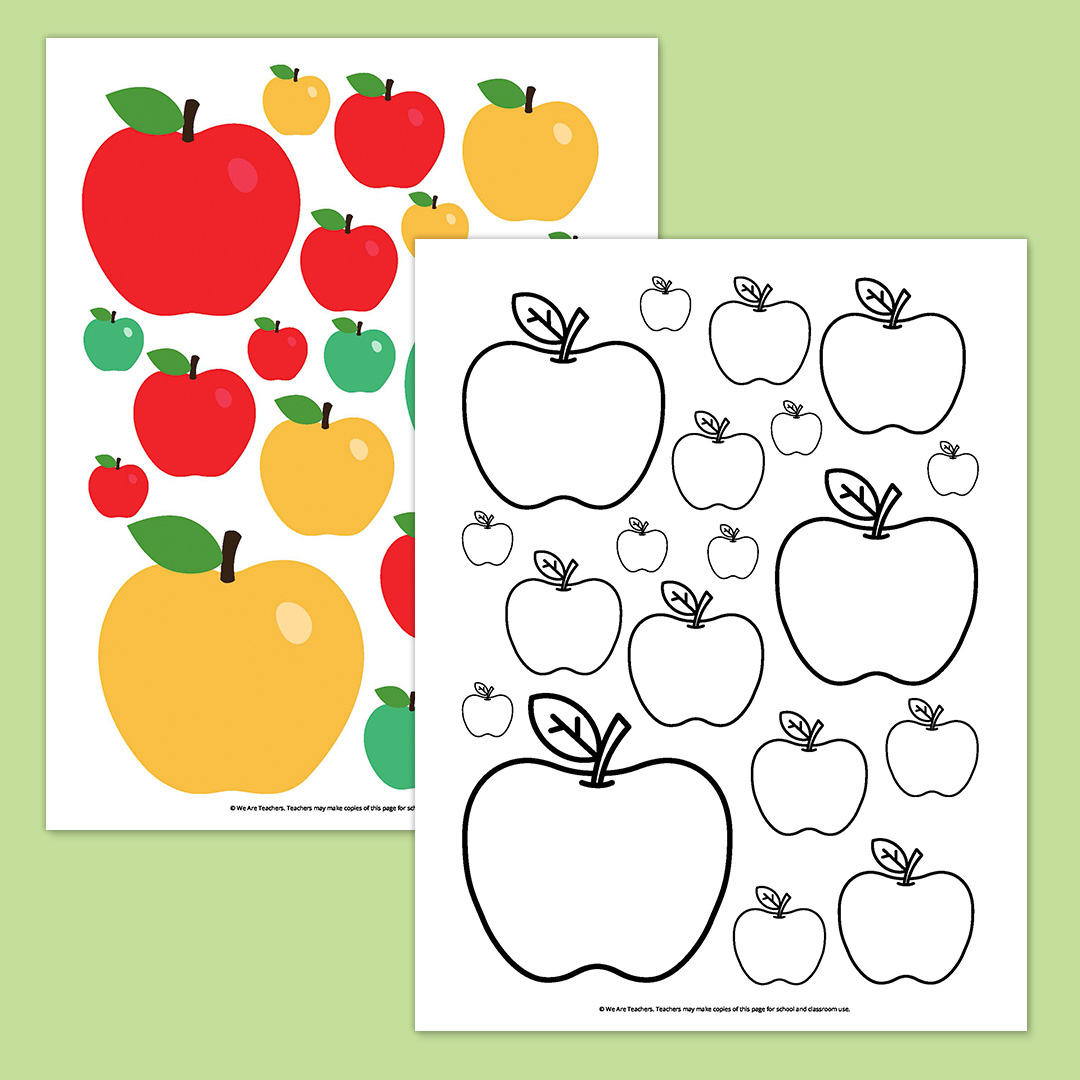 Free Printable Apple Template Bundle pertaining to Free Printable Small Apple Template