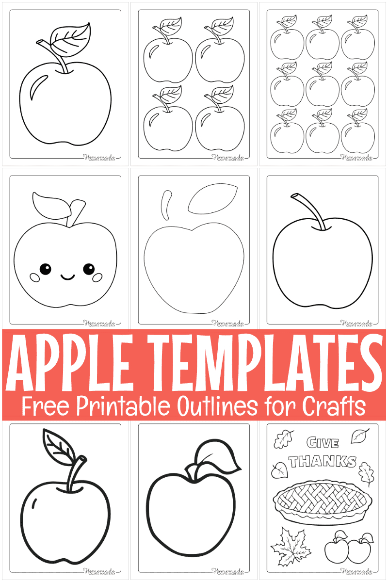 Free Printable Apple Template (Downloadable Pdfs) with regard to Free Printable Small Apple Template