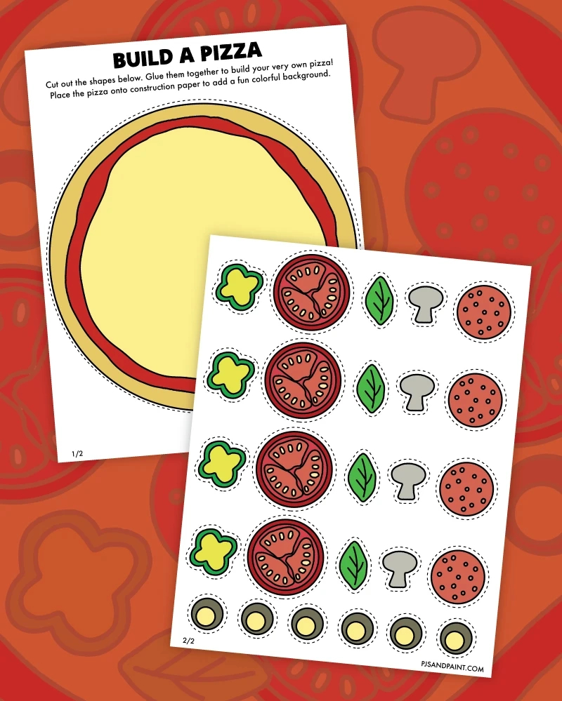 Free Printable Build A Pizza Craft - Pjs And Paint within Printable Pizza Activities For Preschoolers