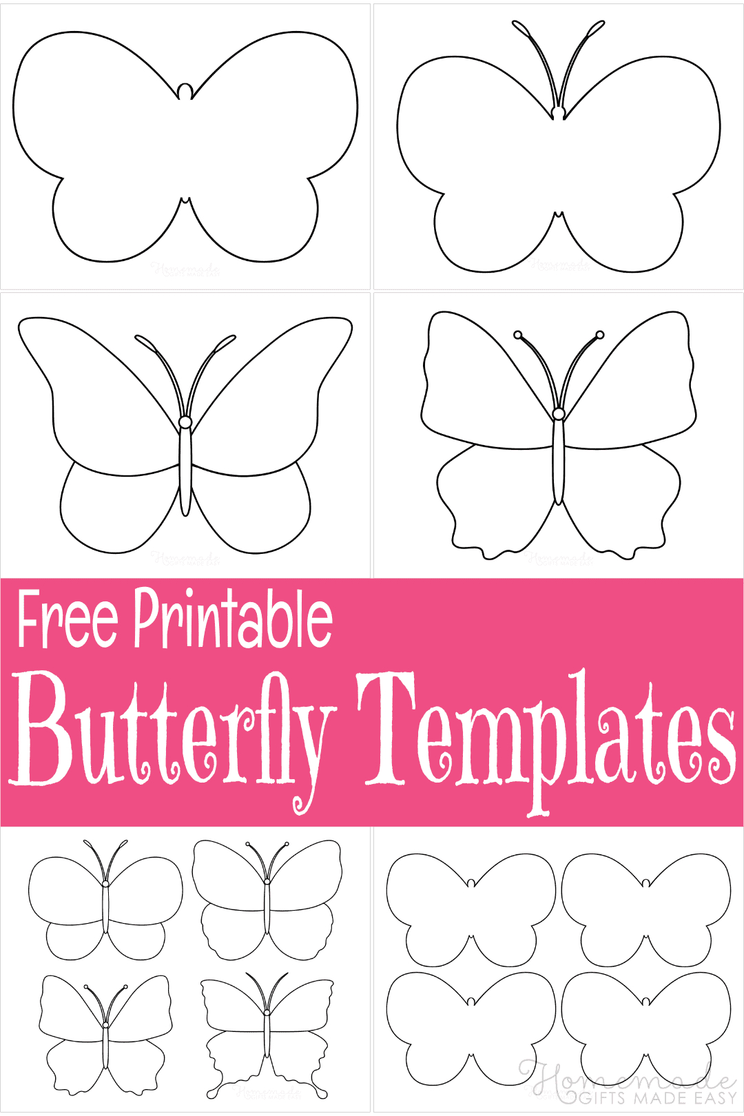 Free Printable Butterfly Templates & Outlines pertaining to Printable Different Size Butterfly Templates