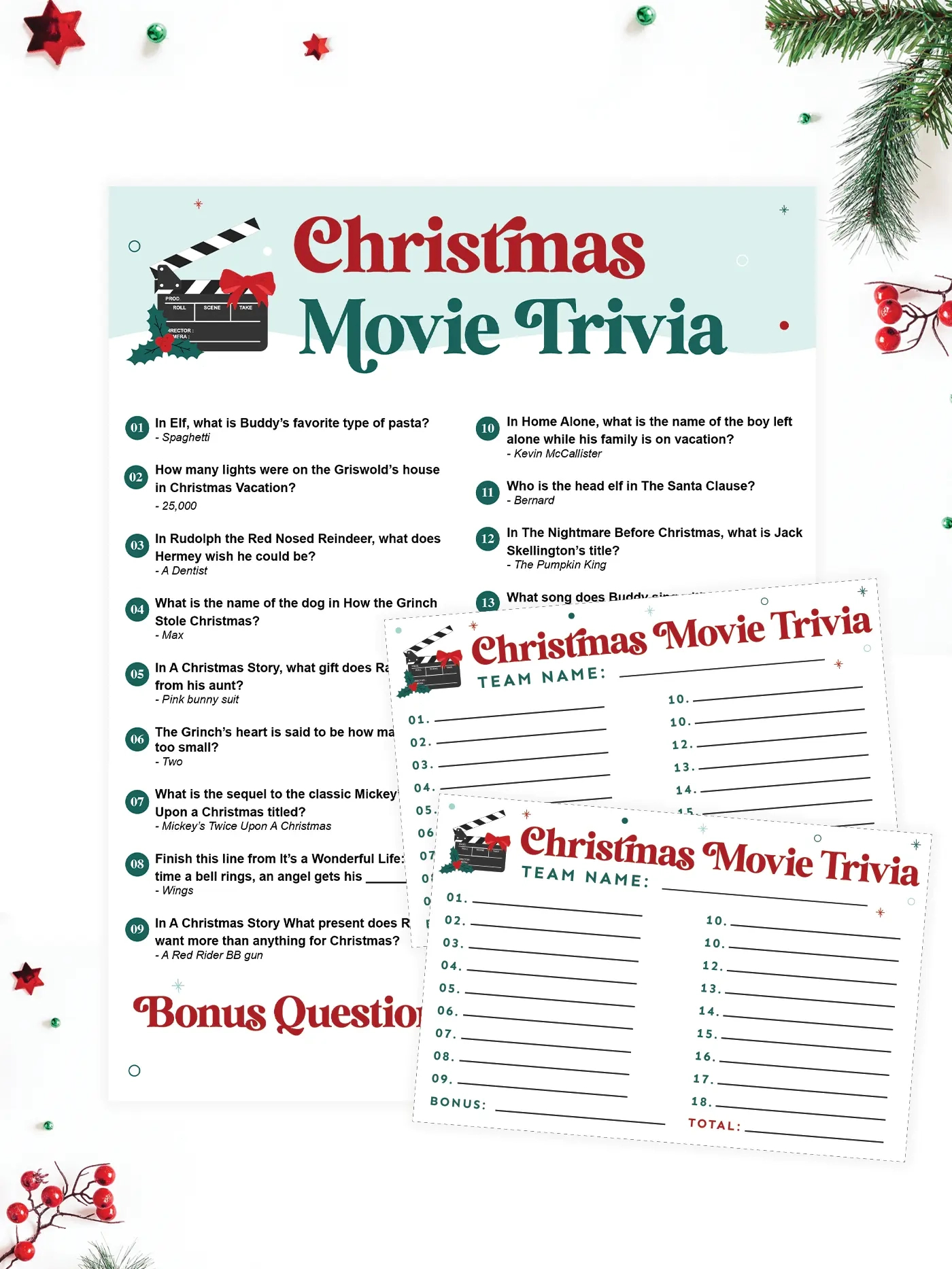 Free Printable Christmas Movie Trivia - Questions And Answers throughout Printable Movie Trivia Questions And Answers