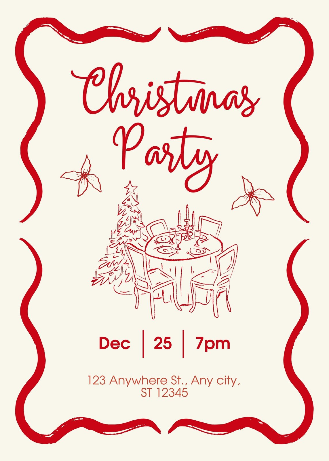 Free, Printable, Customizable Christmas Invitation Templates | Canva with Free Printable Holiday Party Invitations