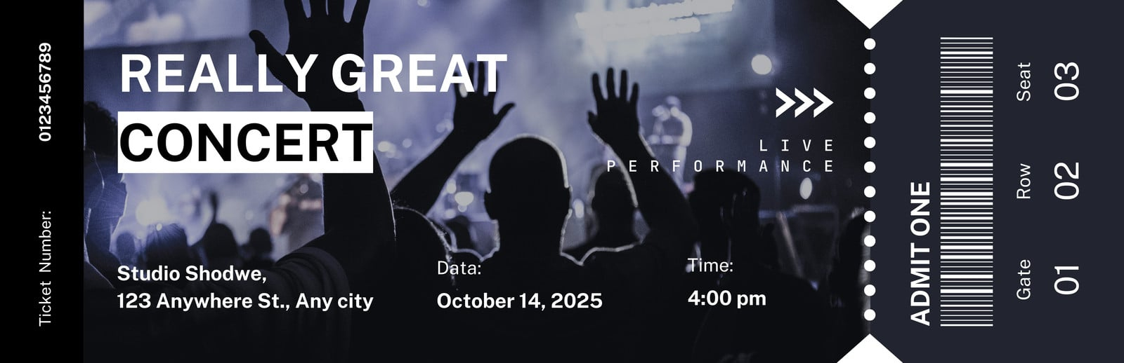 Free, Printable, Customizable Concert Ticket Templates | Canva pertaining to Printable Concert Ticket Template Free