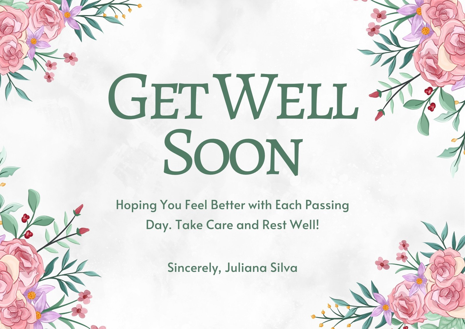 Free, Printable, Editable Get Well Soon Card Templates | Canva within Get Well Soon Cards Printable