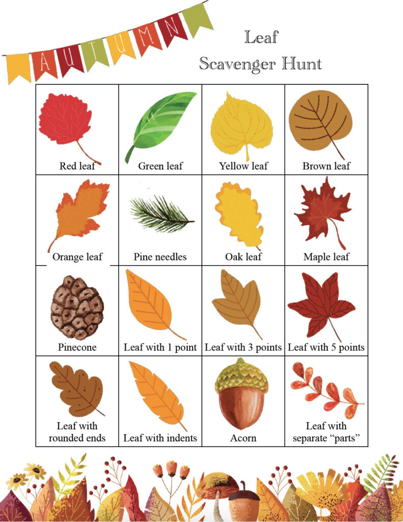 Free Printable Fall Scavenger Hunts: 7 Options inside Fall Outdoor Scavenger Hunt Printable