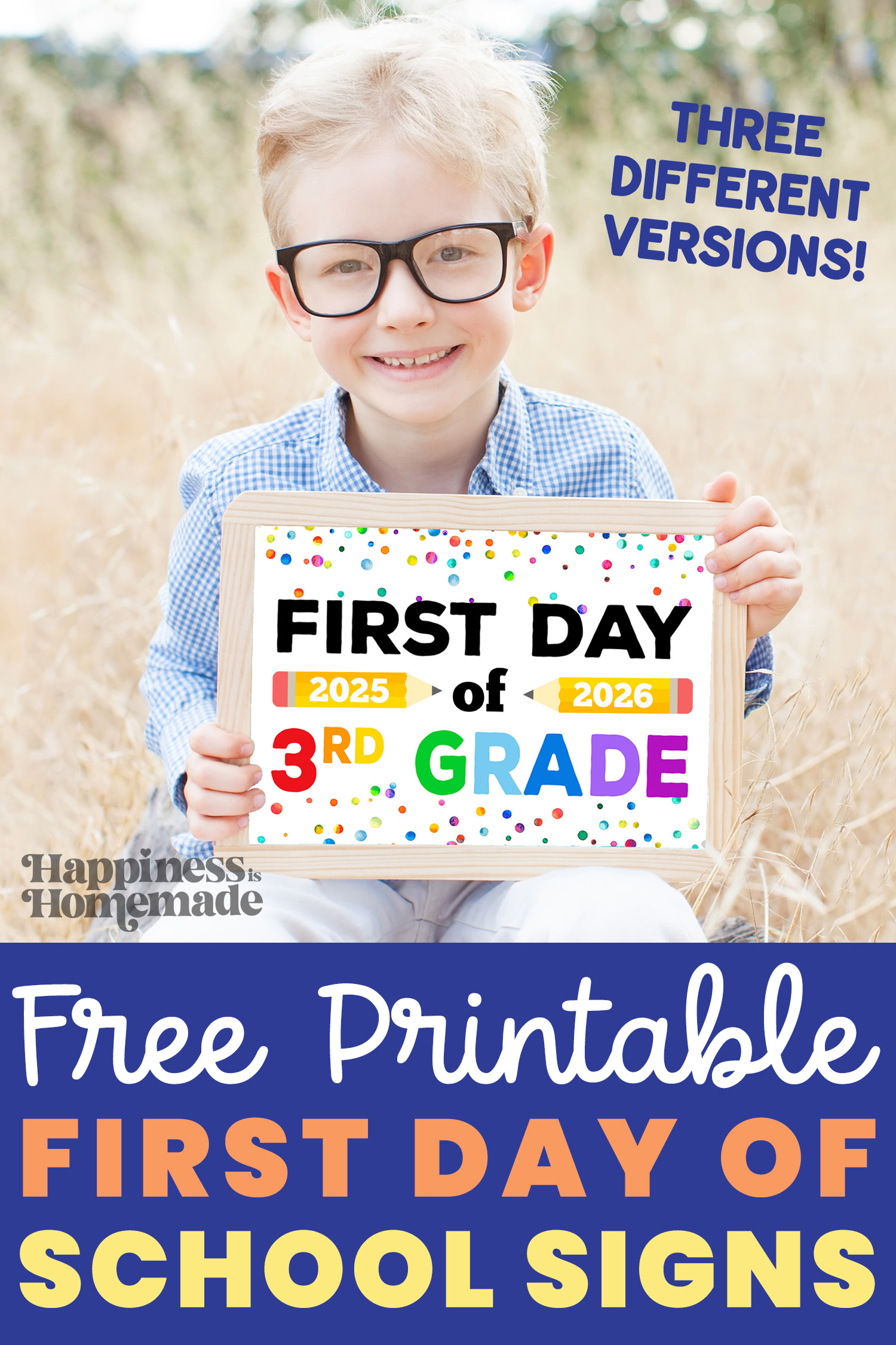 Free Printable First Day Of School Signs 2025-26 - Happiness Is in Printable First Day Of School Sign