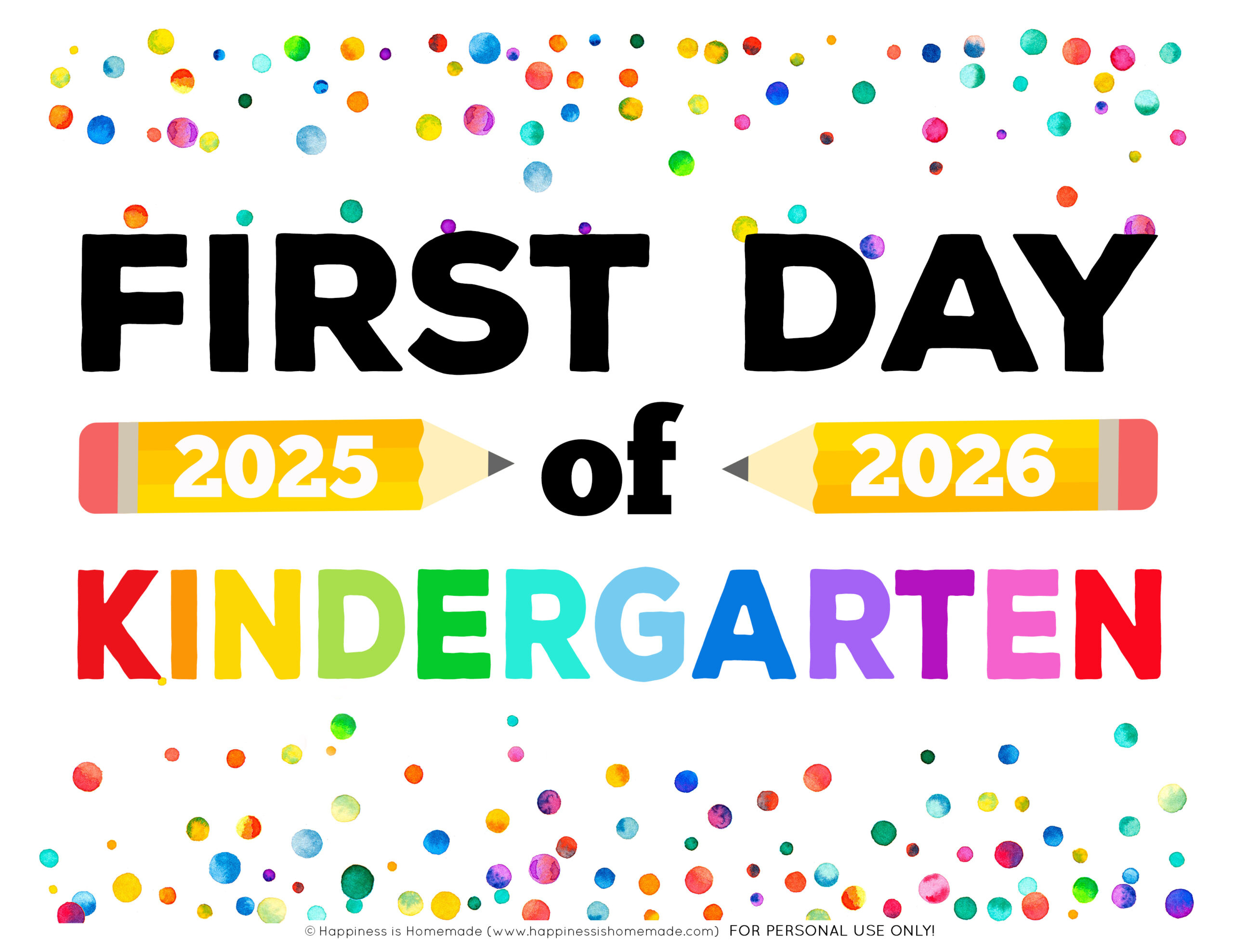 Free Printable First Day Of School Signs 2025-26 - Happiness Is in Printable First Day of School Sign