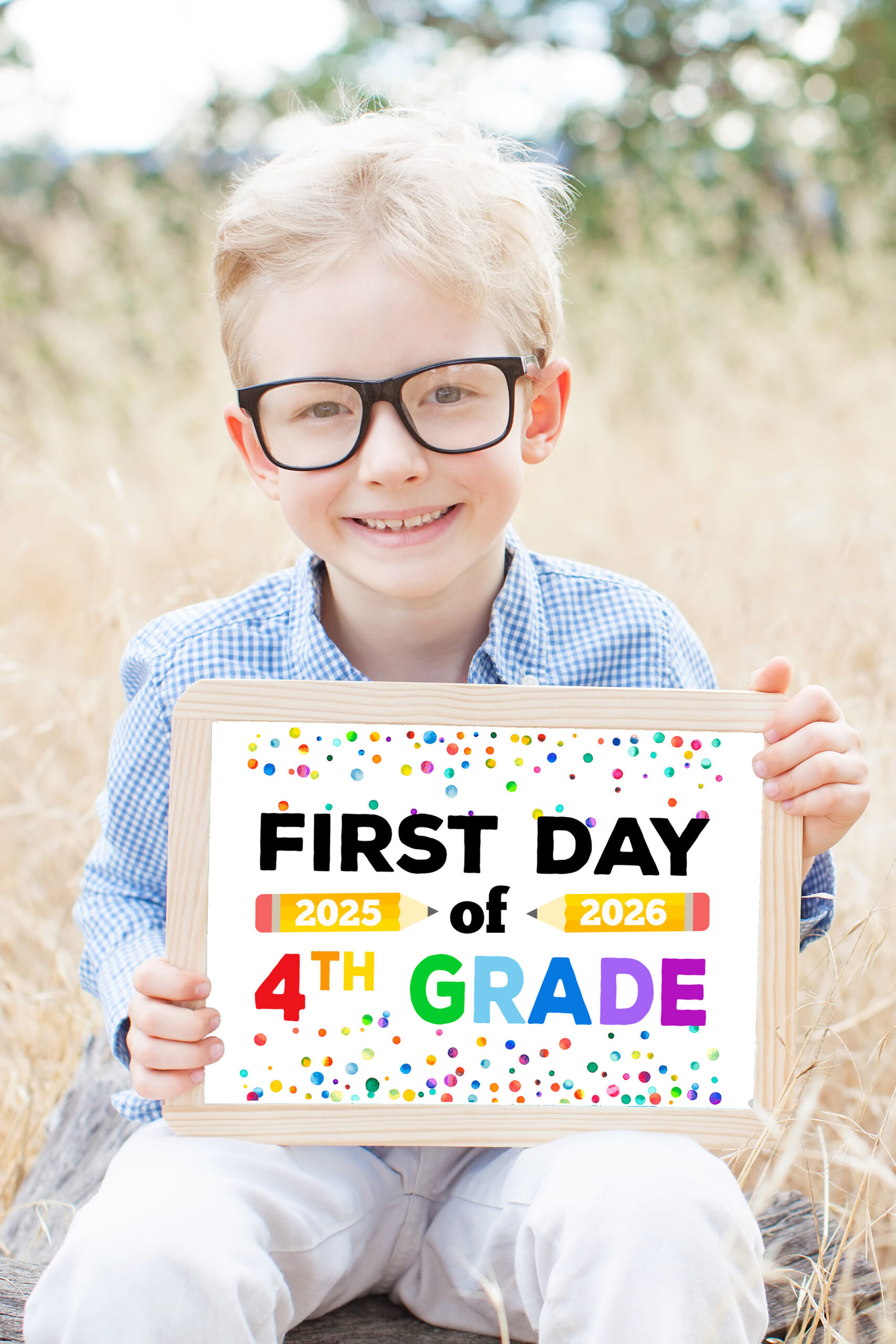 Free Printable First Day Of School Signs 2025-26 - Happiness Is throughout Printable First Day of School Sign