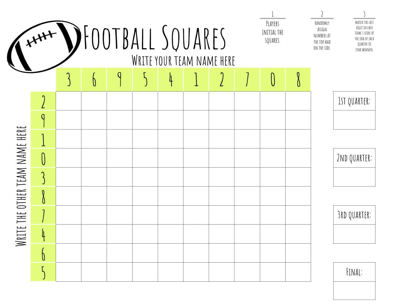 Free Printable Football Squares Template | Lamberts Lately pertaining to Printable College Football Line Sheets