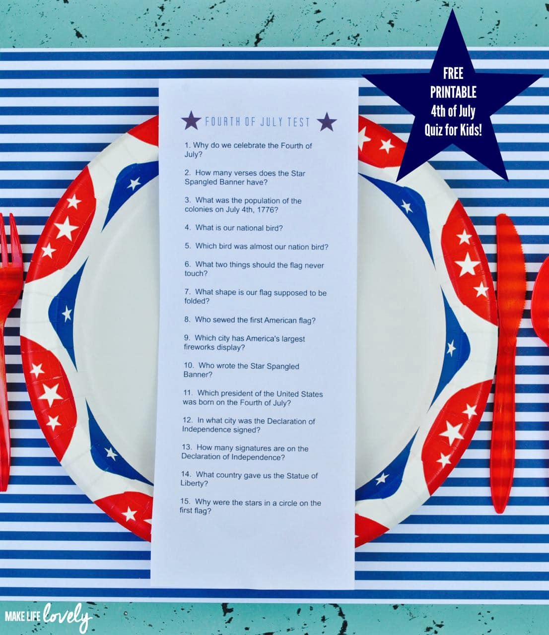 Free Printable Fourth Of July Trivia {Kids & Adults!} with Fourth of July Trivia Printable