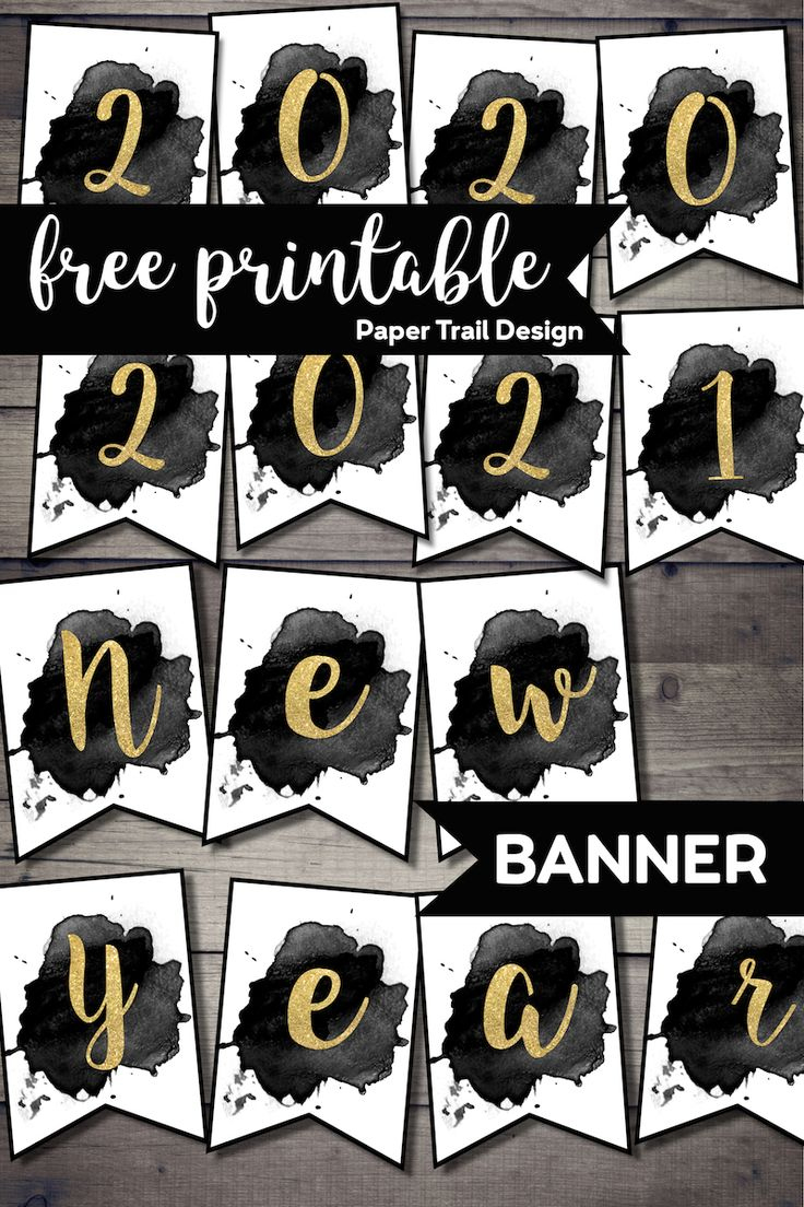 Free Printable Happy New Year Banner - Paper Trail Design throughout Printable Happy New Year Banner