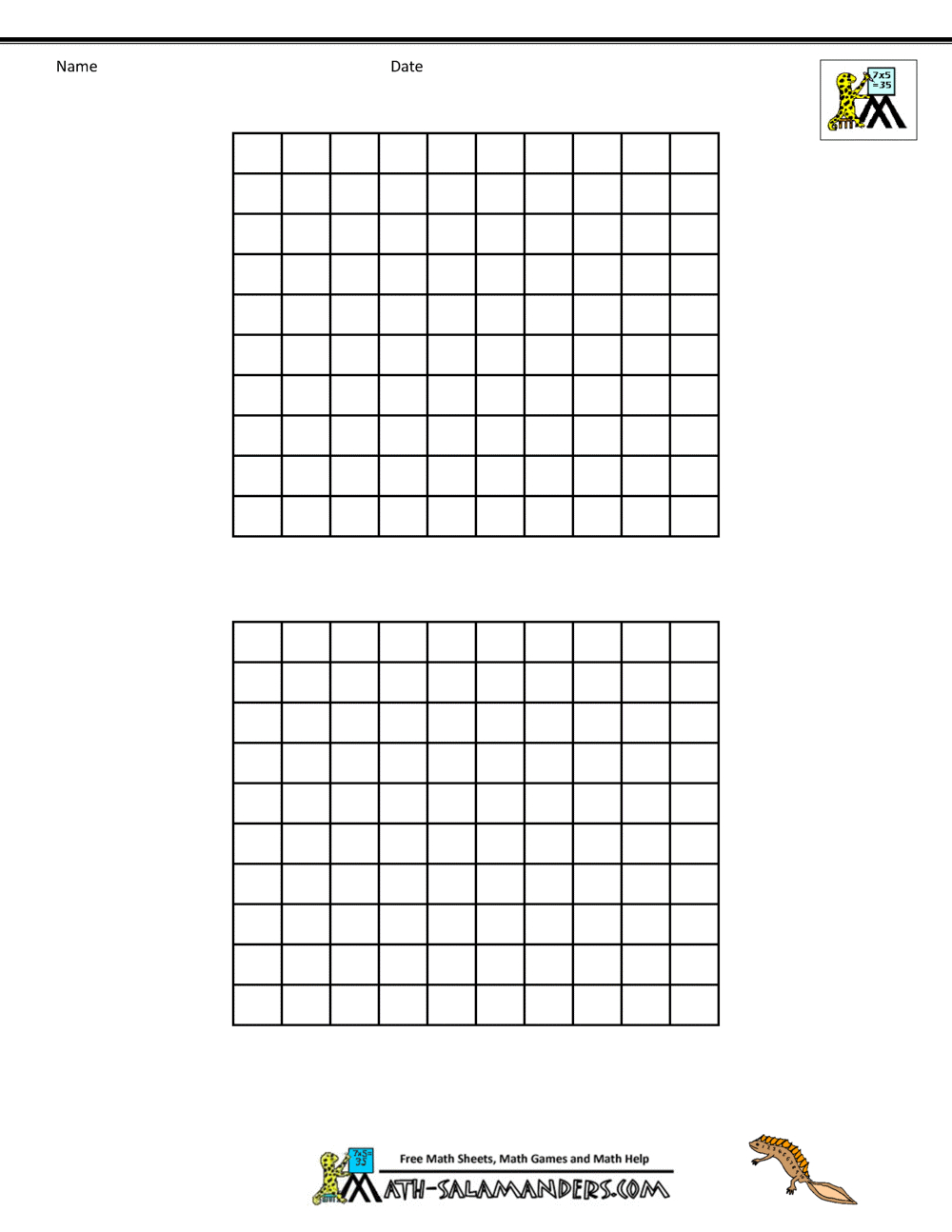 Free Printable Hundred Number Chart intended for Free Printable 100 Chart Blank