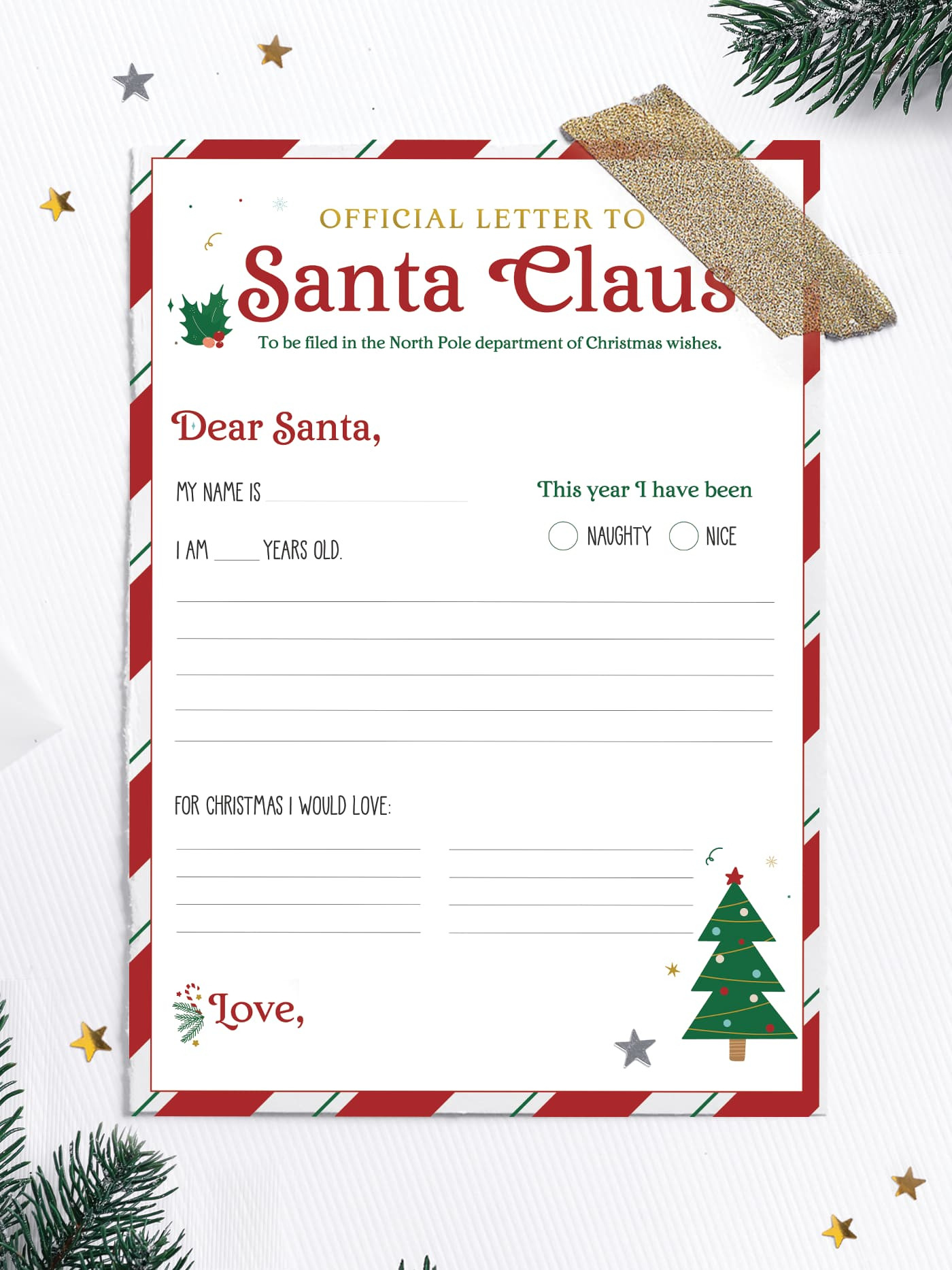 Free Printable Letter To Santa Template - Favorite Printables in Letters to Santa Free Printable