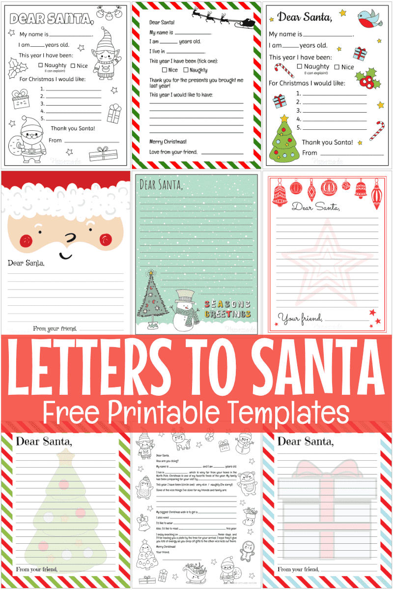 Free Printable Letter To Santa Templates in Free Printable Dear Santa Letter