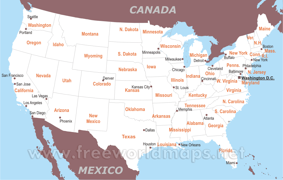 Free Printable Maps Of The United States within Free Printable Maps of USA