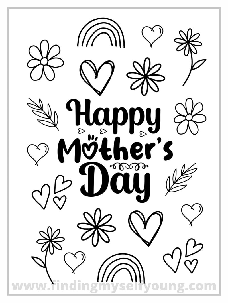 Free Printable Mother'S Day Colouring Card | Finding Myself Young for Free Printable Mother's Day Card