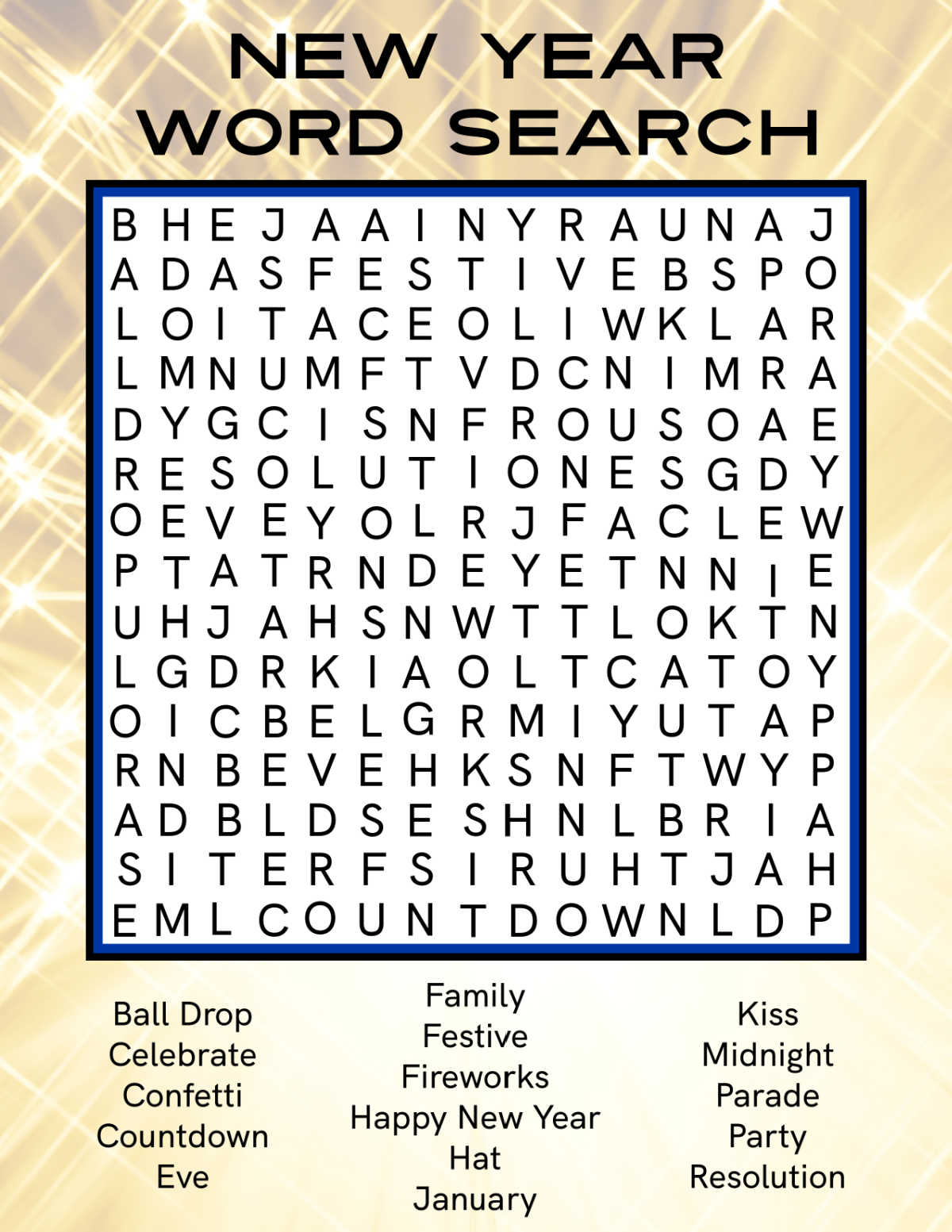Free Printable New Year Word Search - Mama Likes This intended for Free Printable New Years Word Search