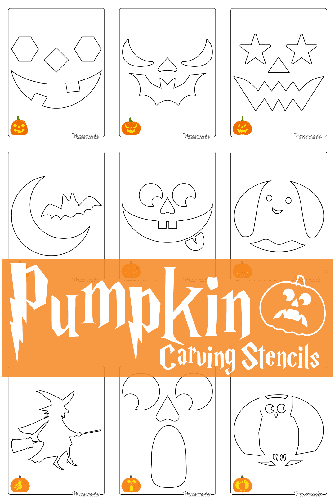 Free Printable Pumpkin Carving Stencils & Templates For Halloween intended for Easy Printable Pumpkin Carving Patterns