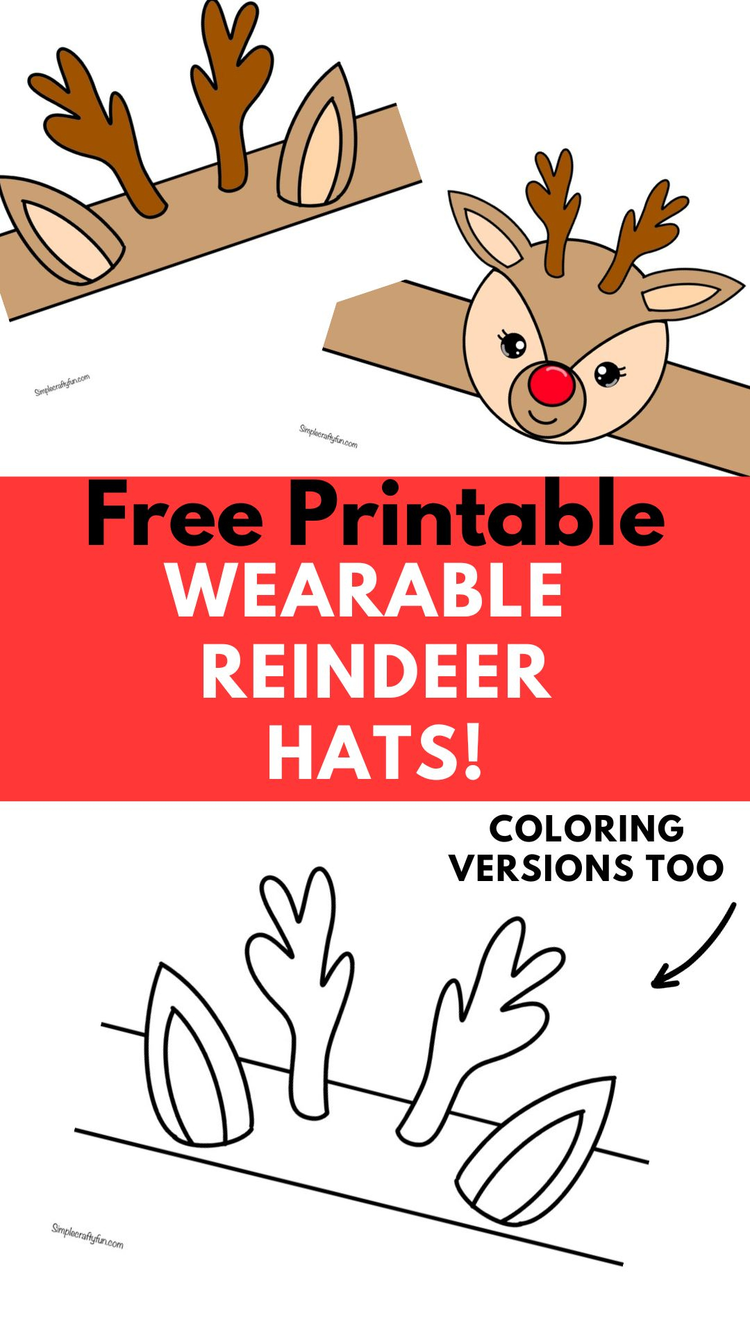 Free Printable Reindeer Hat Craft - throughout Reindeer Antler Headband Printable Free