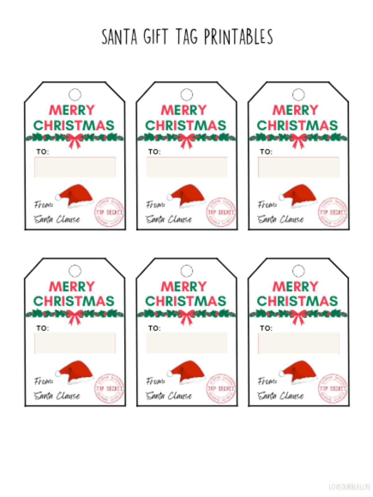 Free Printable Santa Gift Tags (Download Instantly To Print pertaining to Gift Tags From Santa Printable