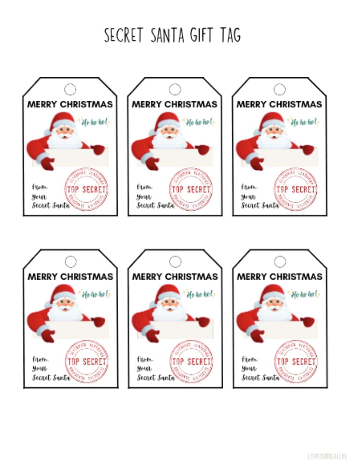 Free Printable Santa Gift Tags (Download Instantly To Print throughout Secret Santa Gift Tags Free Printable