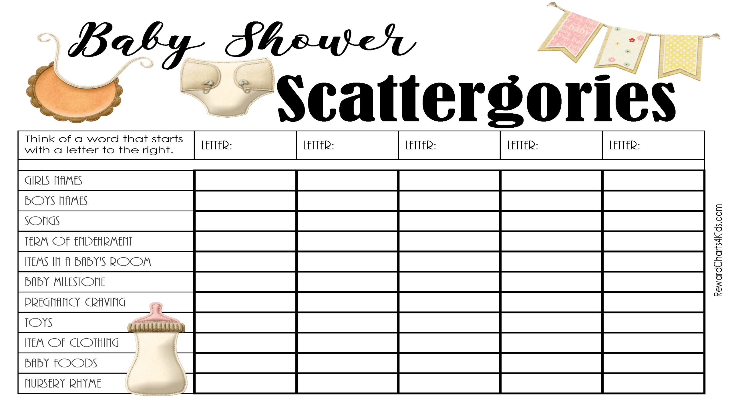 Free Printable Scattergories Lists | Instant Download with regard to Scattergories Junior Lists Printable