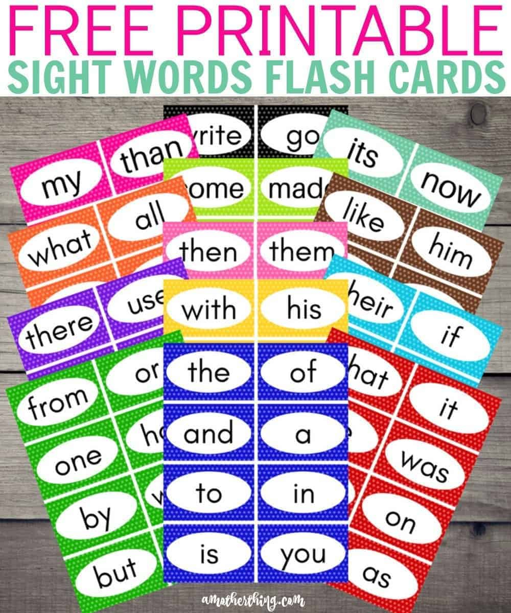 Free Printable Sight Words Flash Cards | It'S A Mother Thing inside Free Printable Flashcards For Kindergarten