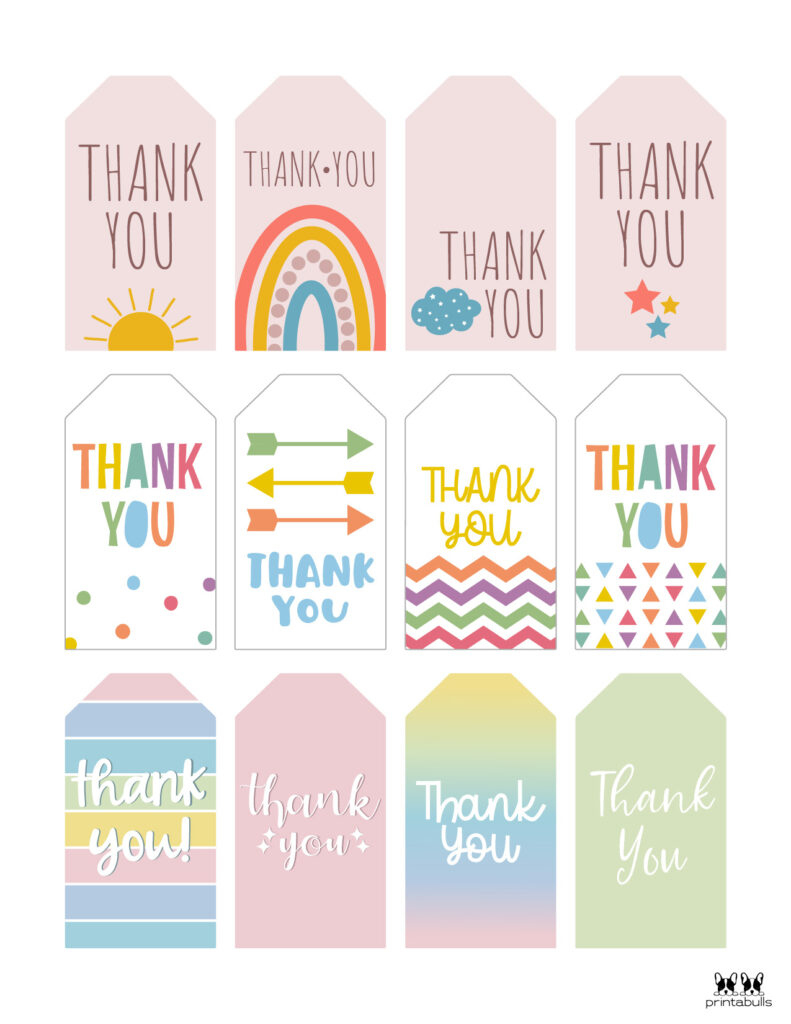 Free Printable Thank You Tags - 300 Tags | Printabulls pertaining to Thank You Free Printable Tags