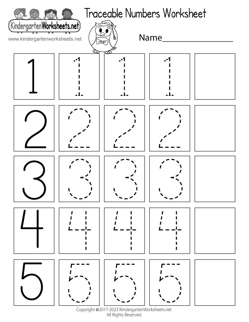 Free Printable Traceable Numbers Worksheet intended for Free Printable Number Worksheets For Preschool